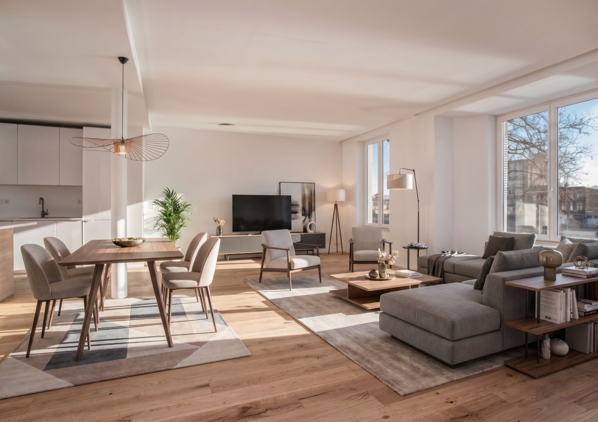 Renovated apartment overlooking the Meuse [AI-modified]