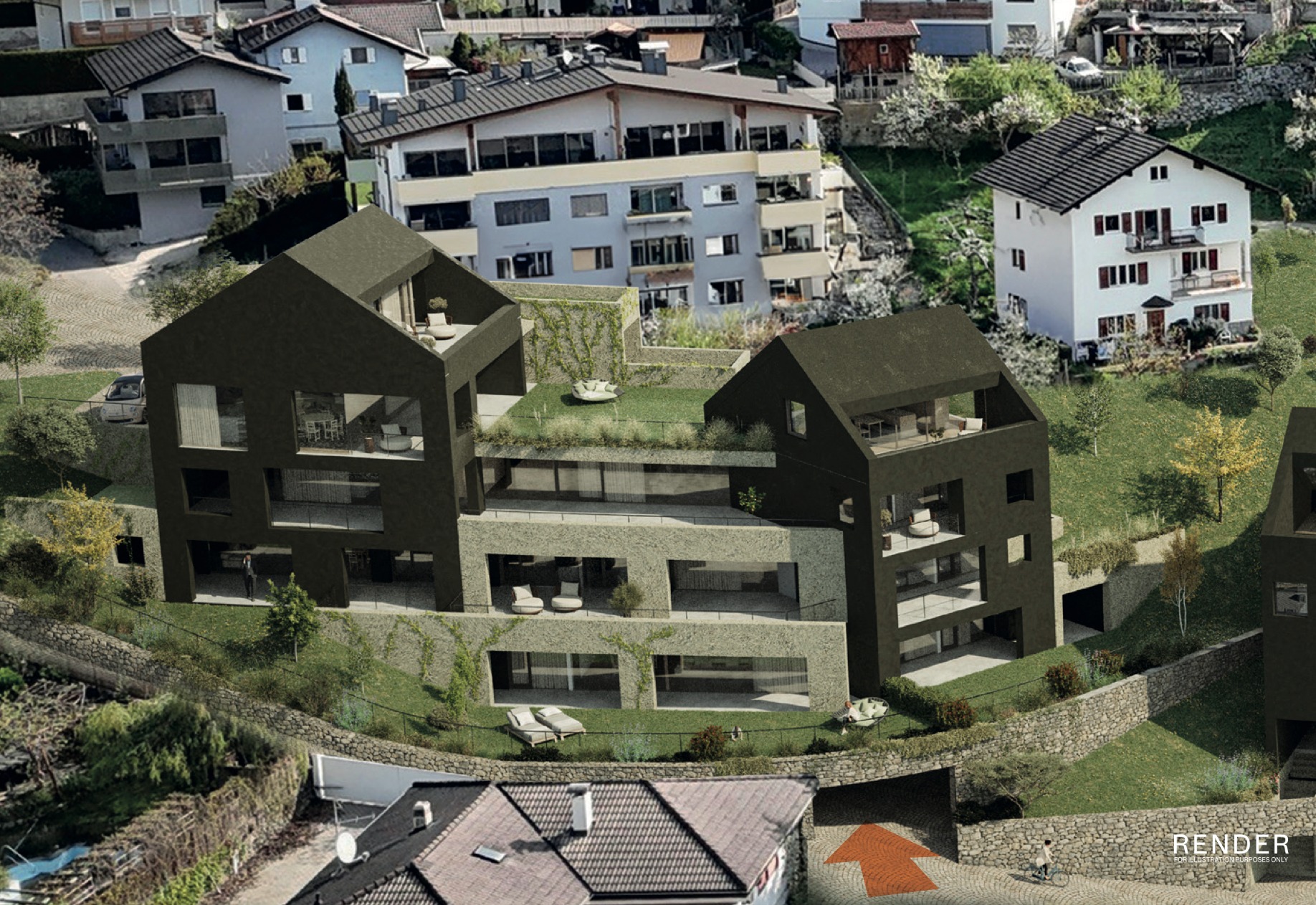Attico unico con terrazza e giardino in posizione collinare soleggiata