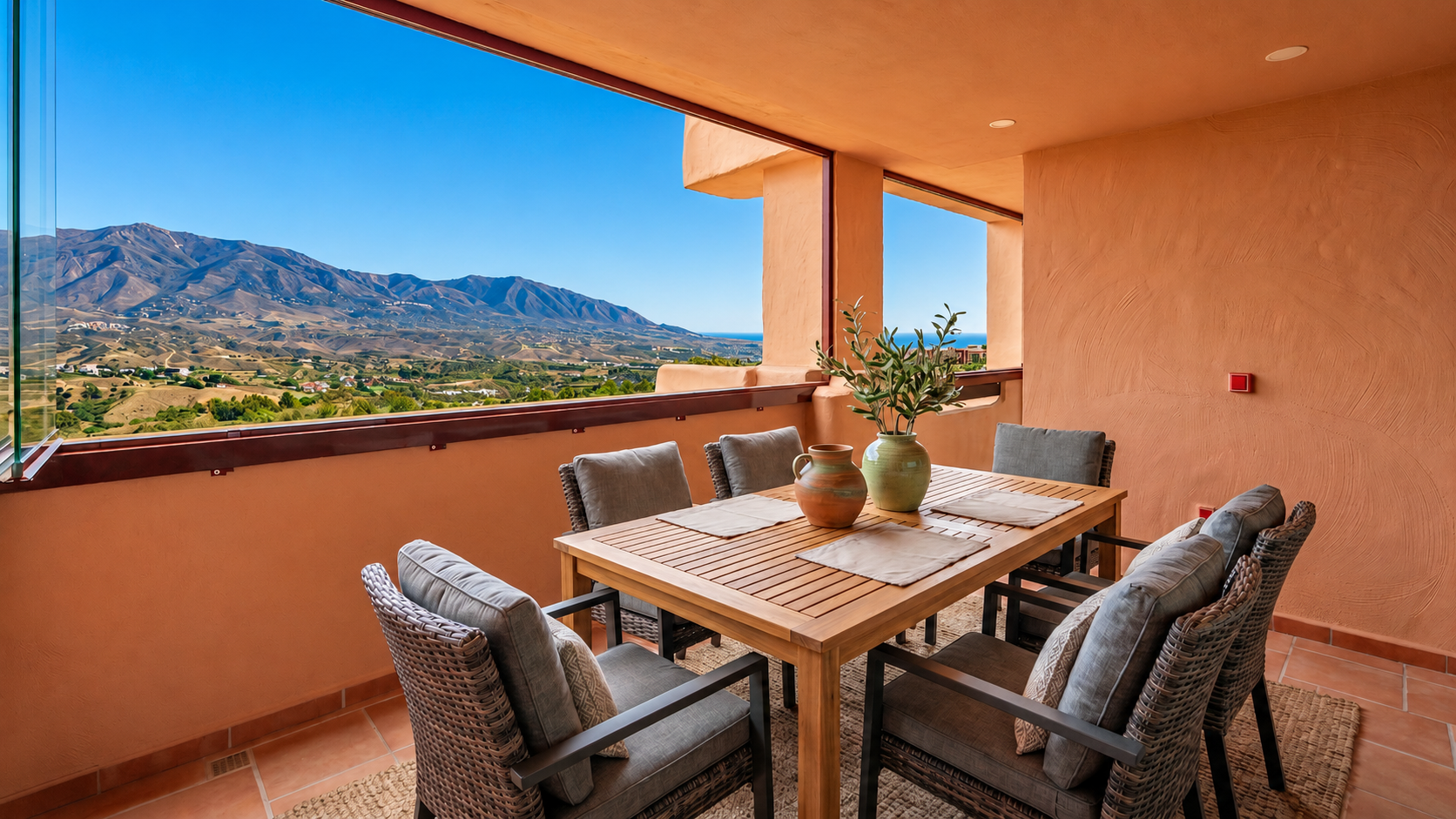 Apartamento luminoso con vistas panorámicas al mar y a la montaña
