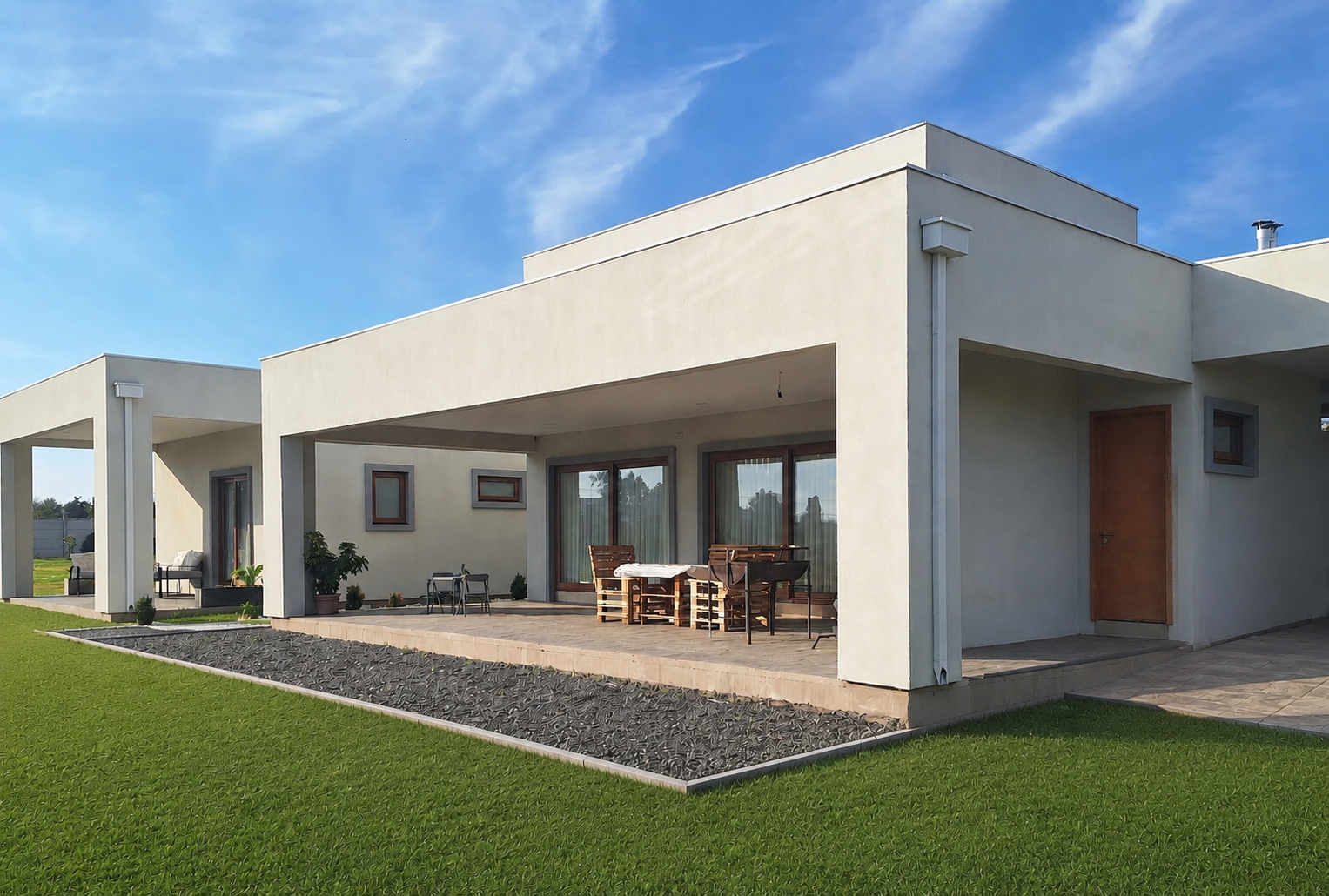 Moderna casa Mediterránea en condominio con excelente ubicación