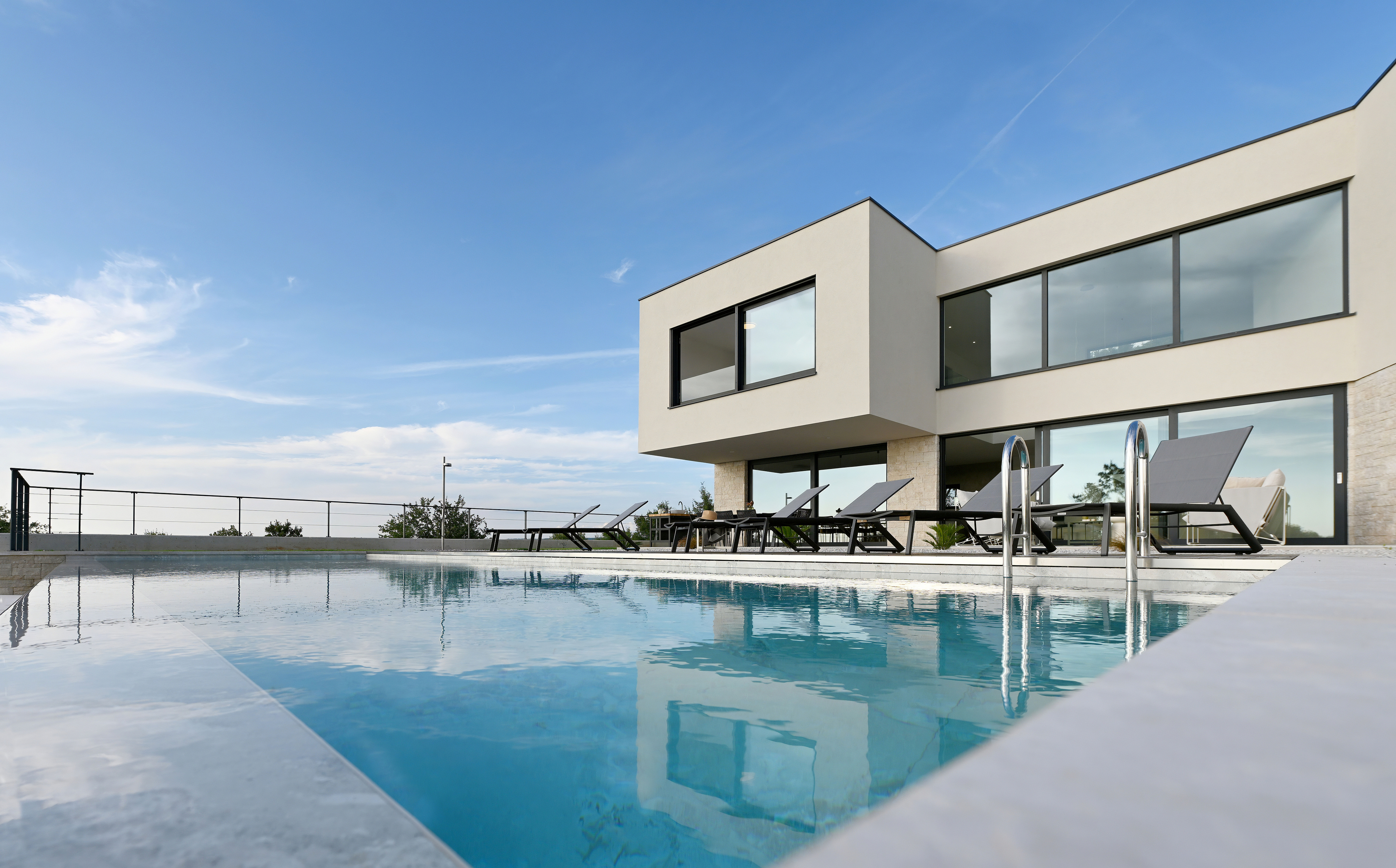 Modern designer house with panoramic sea views & pool near the Lim Fjord