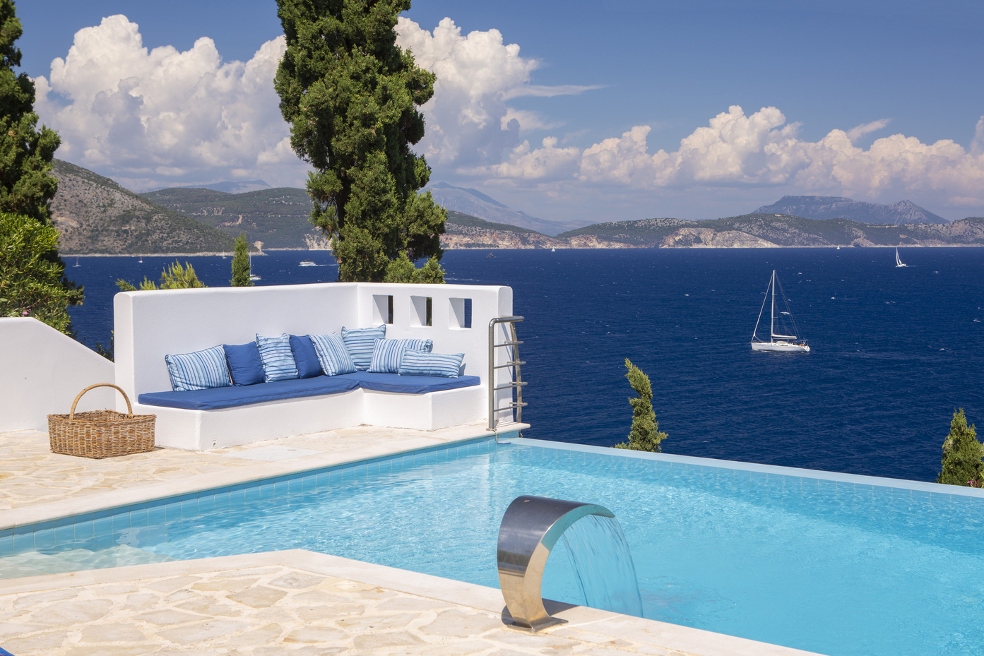 Seafront estate with 2 villas, private sea access & pools in Sivota, Lefkada