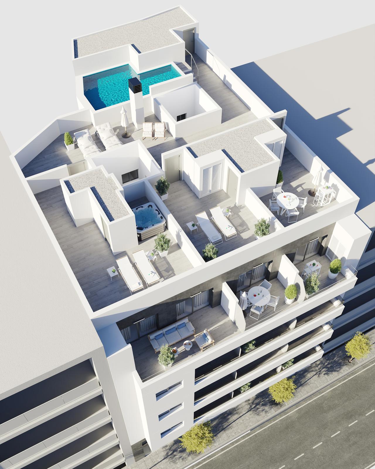 Modern new-build apartments with pool in downtown Torrevieja