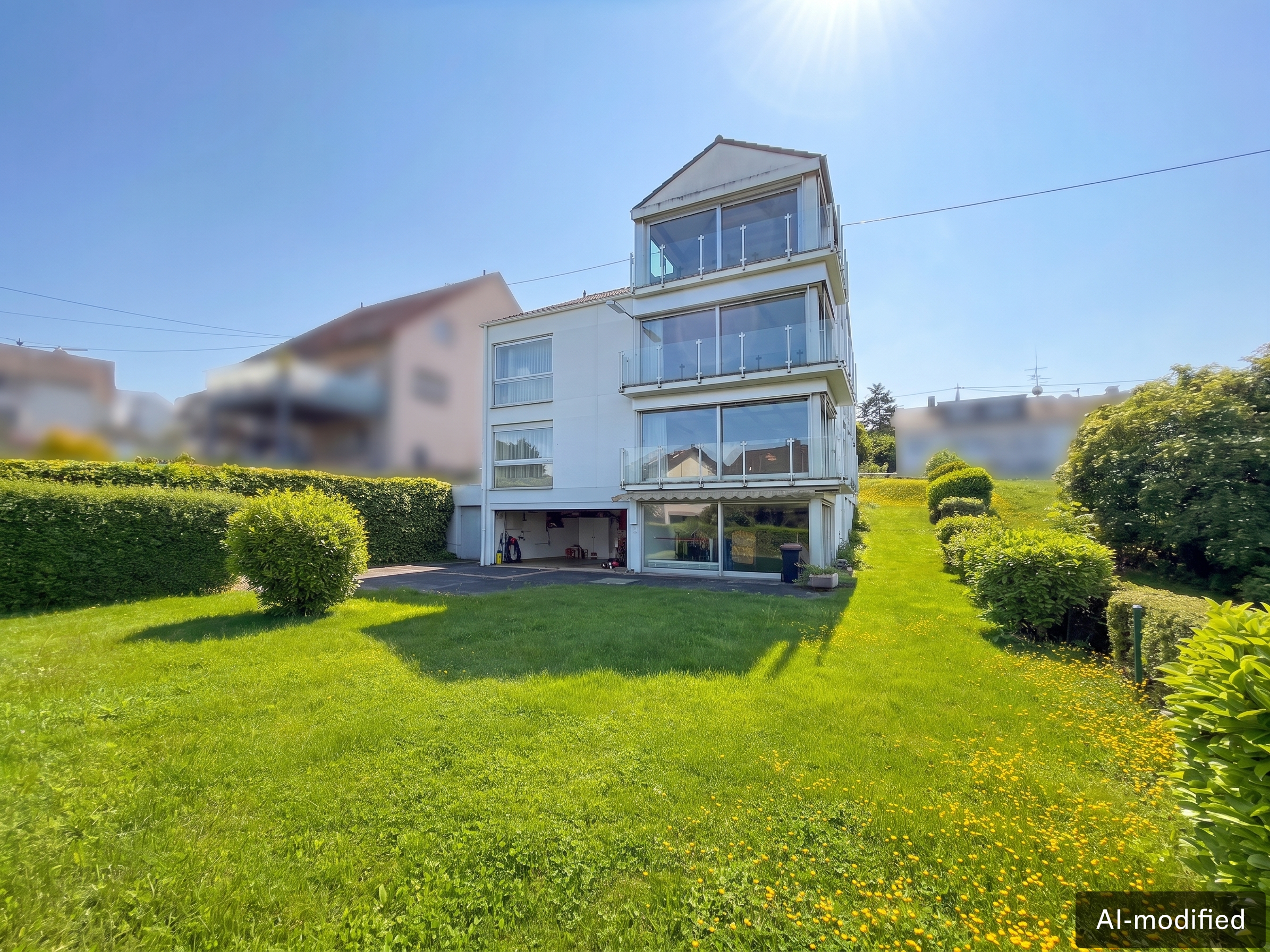 Freistehendes Einfamilienhaus mit Rhein-Panoramablick und optionalem Grundstück