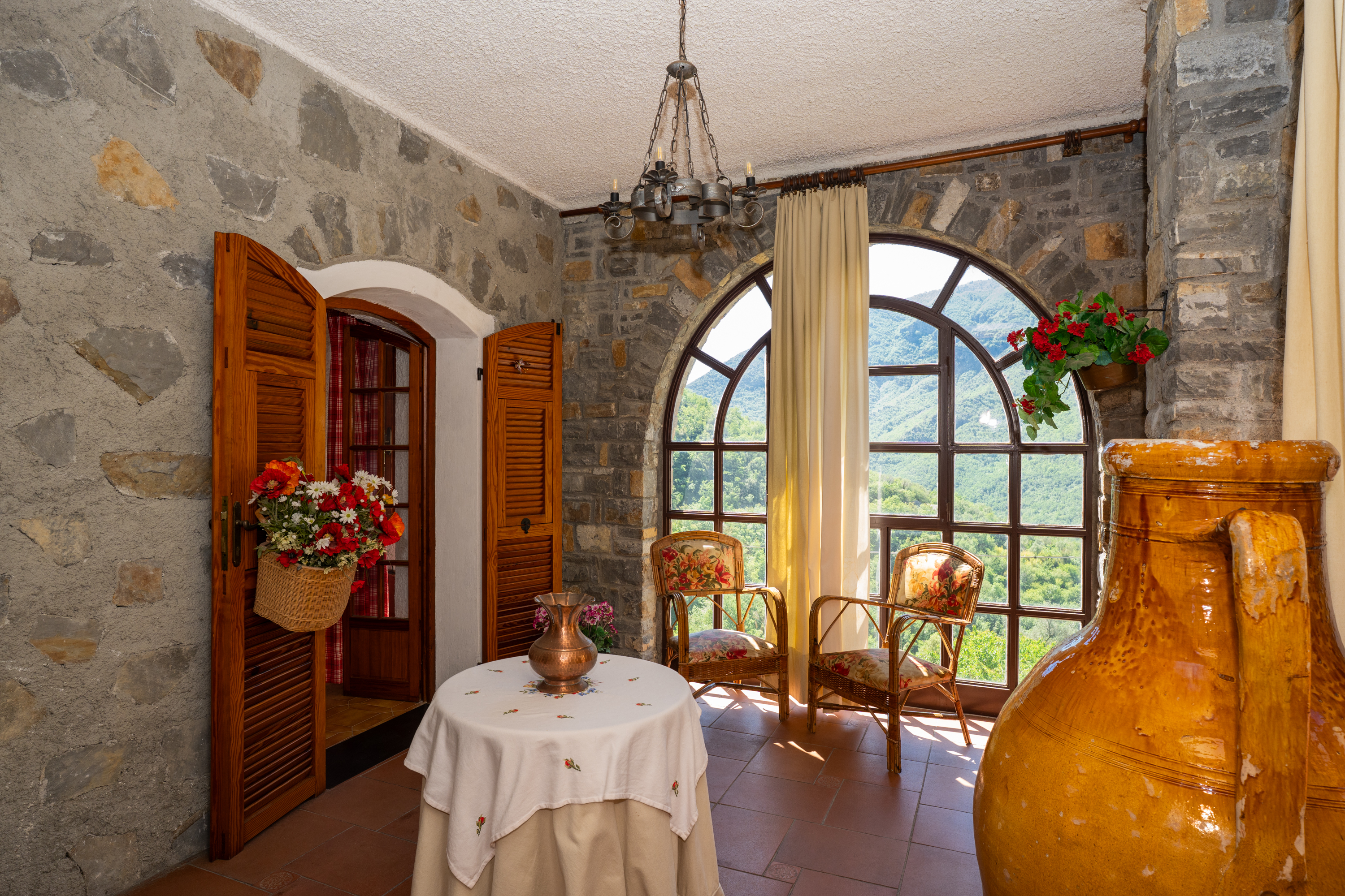 Stone villa with large terraces and private garden