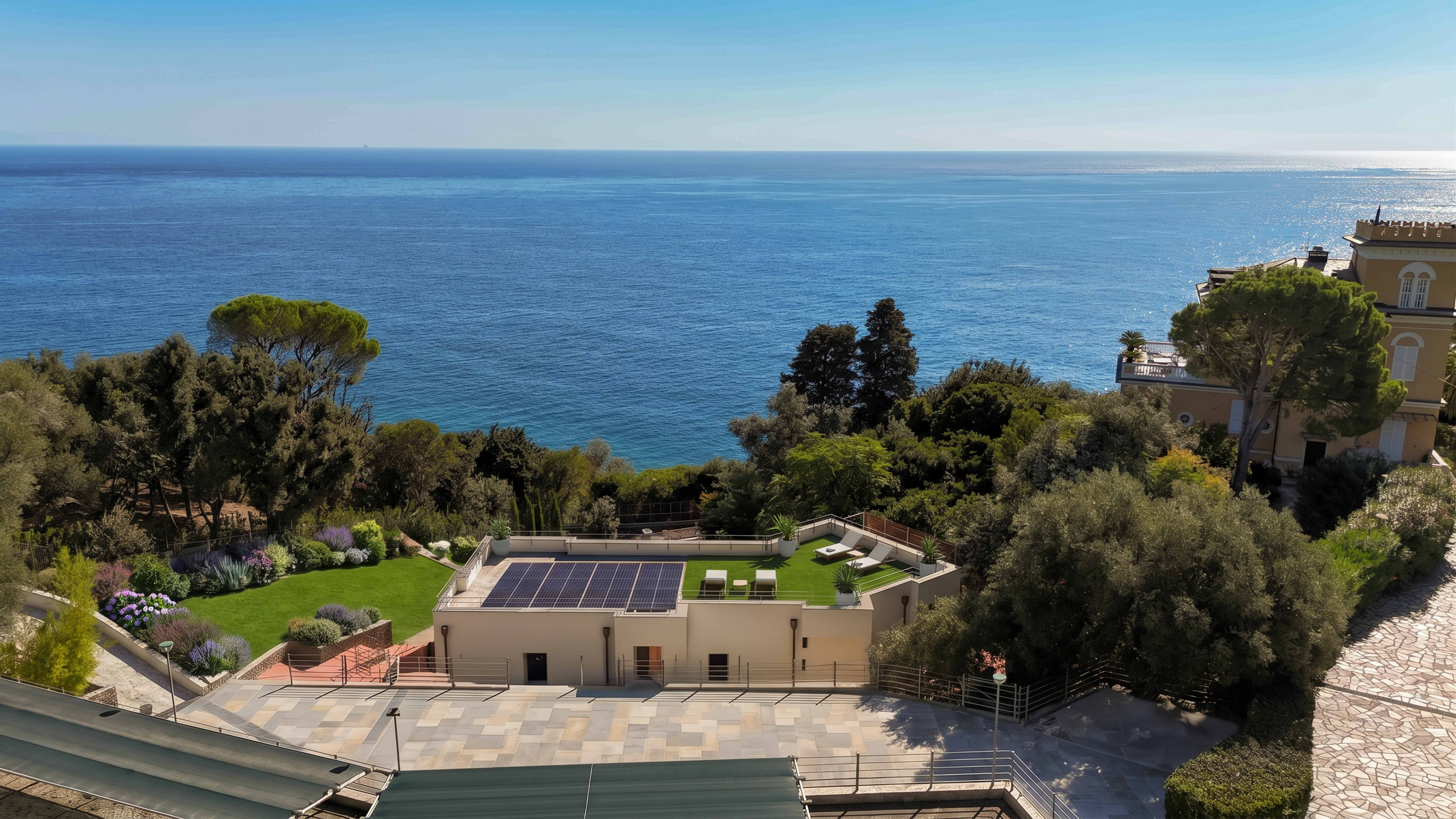 Newly built detached villa with sea view in Varazze [AI-modified]