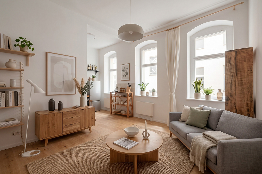 Sanierte und ruhige 2-Zimmer-Altbauwohnung am Rosenthaler Platz [AI-modified]