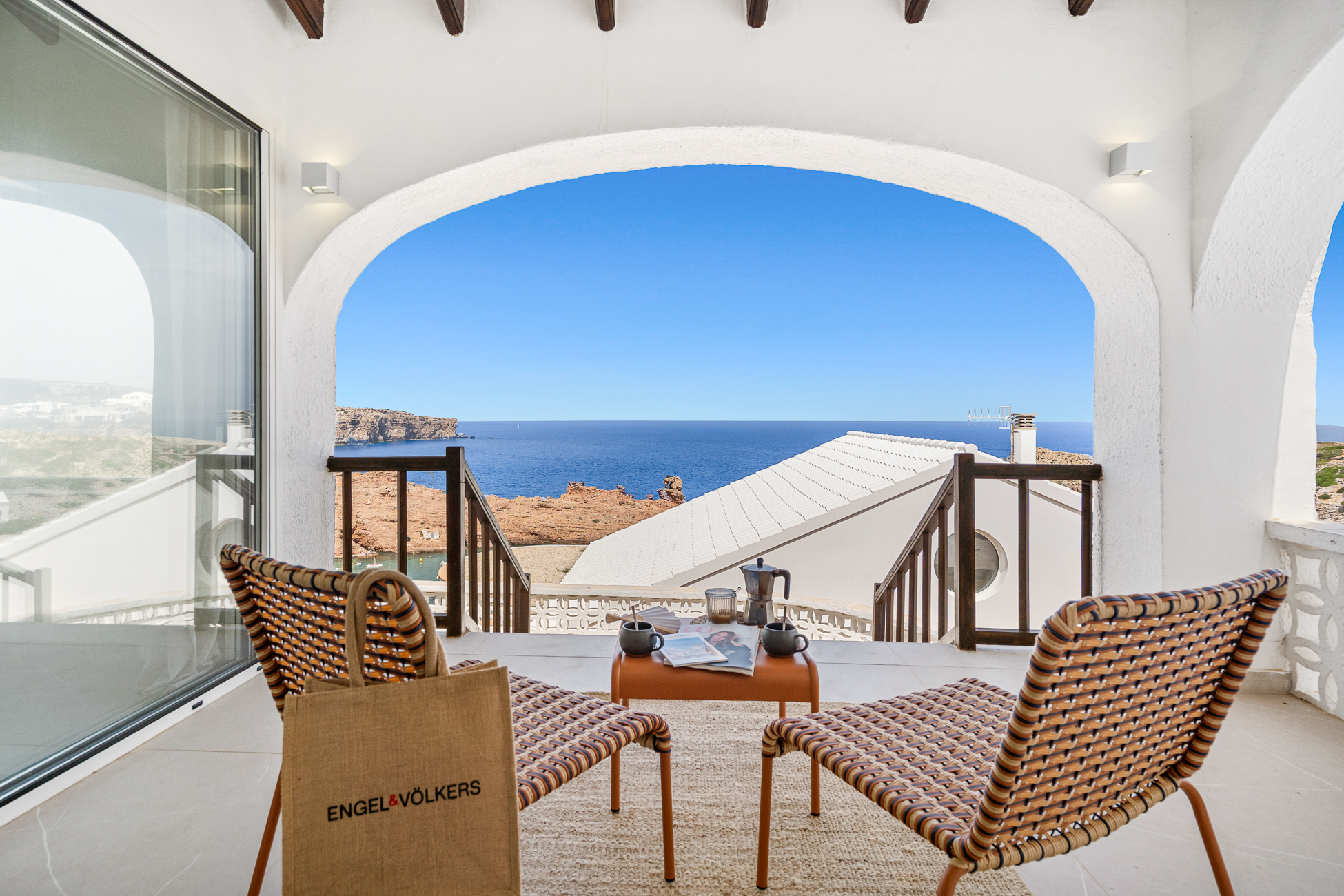 Stunning contemporary villa with panoramic sea views & tourist rental licence in Cala Morell, Menorca