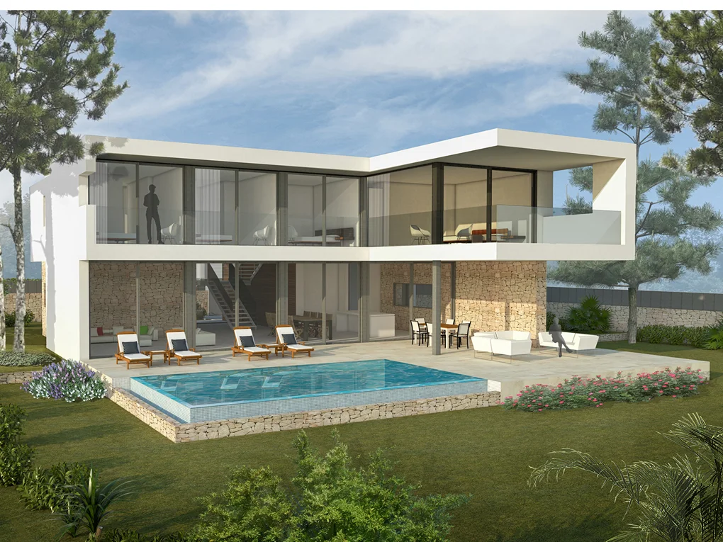 Neue moderne Villa mit Meerblick