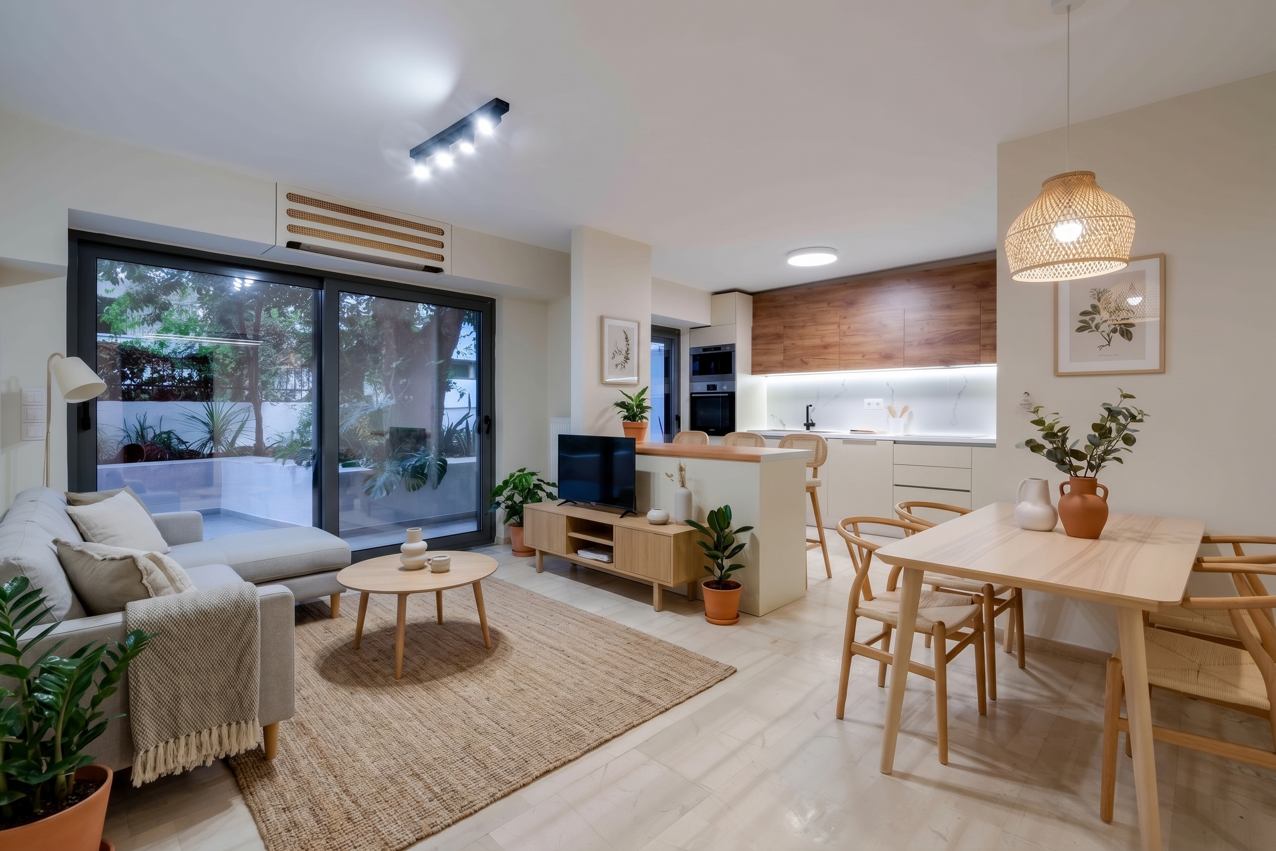 Renovated smart home apartment of 63 sqm with private garden in Lycabettus [AI-modified]