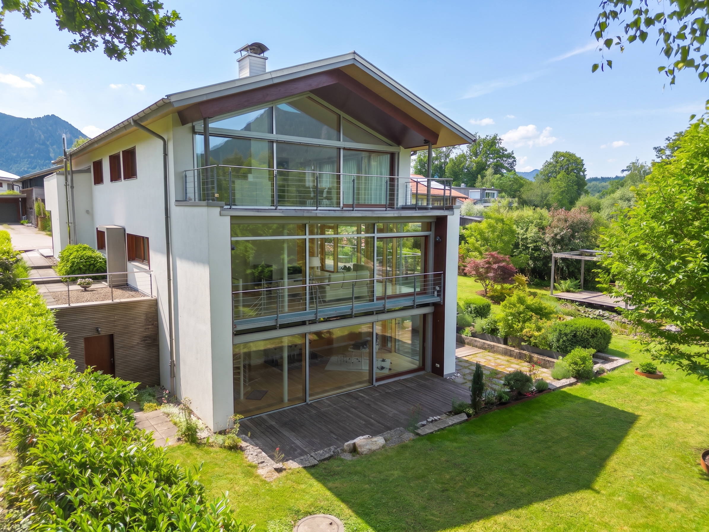 Großzügiges Mehrgenerationenhaus / Mehrfamilienhaus in Immenstadt im Allgäu – Exklusives Wohnen mit Bergblick [AI-modified]