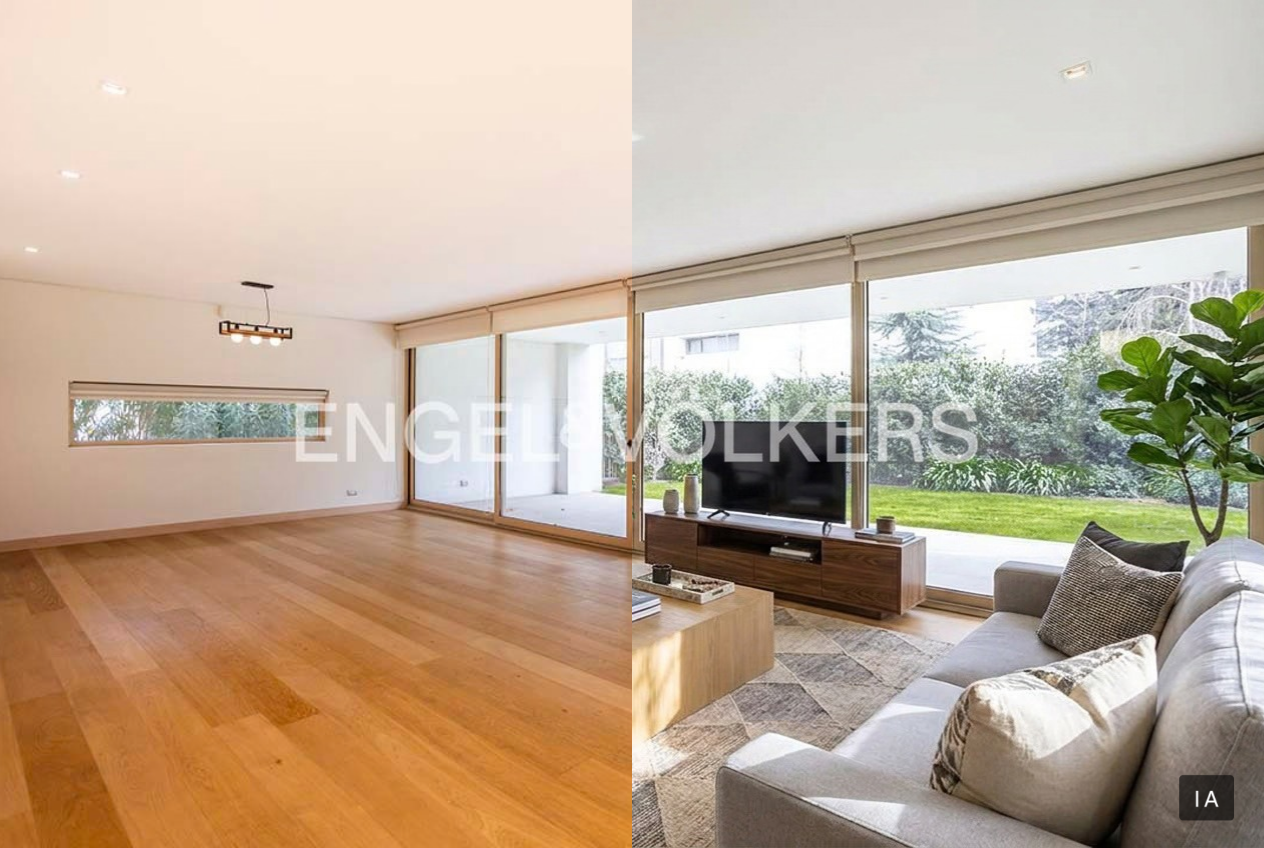 Amplio departamento con gran jardín en Manquehue Oriente