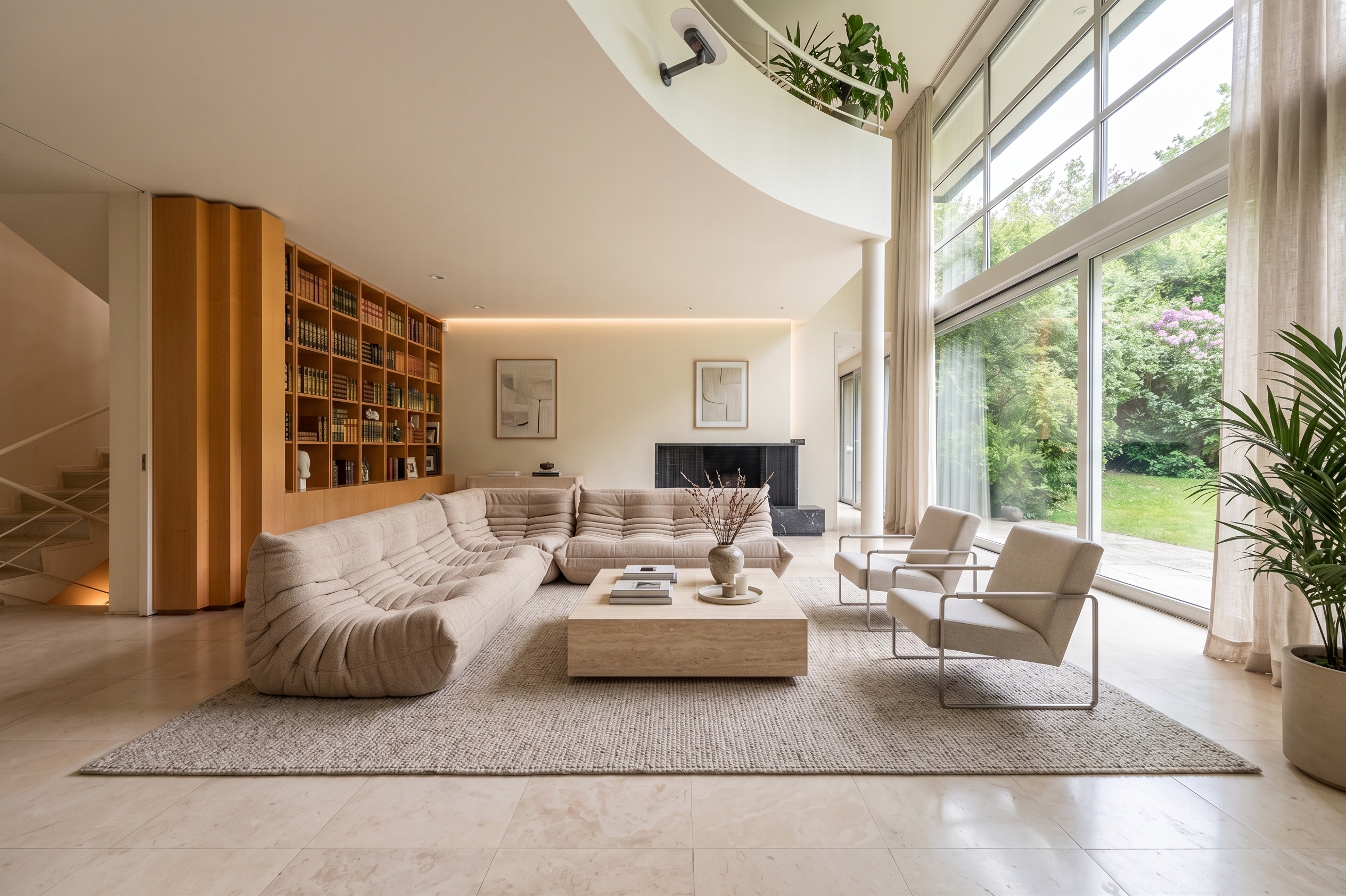 Architectenwoning Serra di Migni, rustig gelegen aan de rand van het bos [AI-bewerkt]