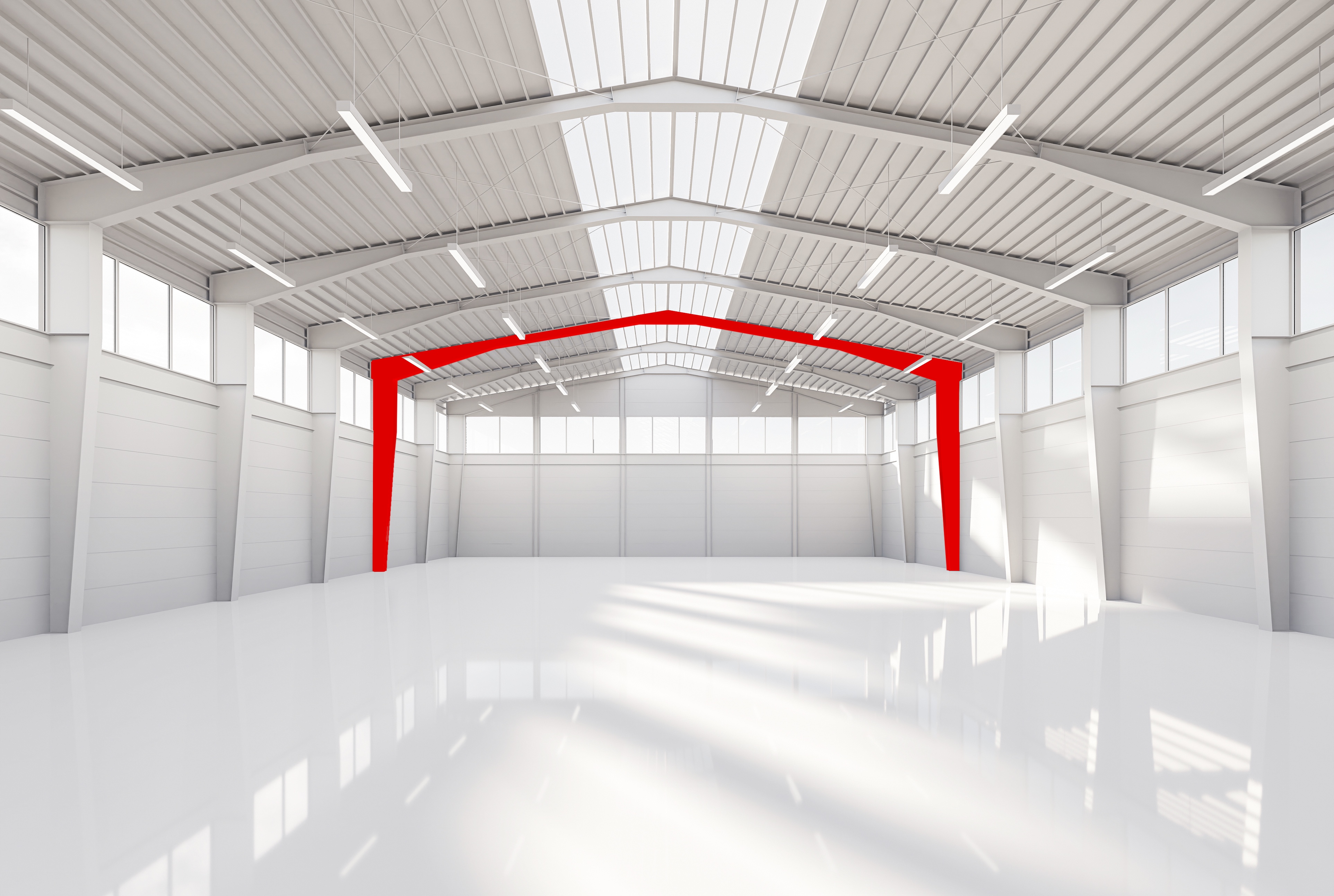 Produktionsfläche mit Kranbahnen und Freifläche