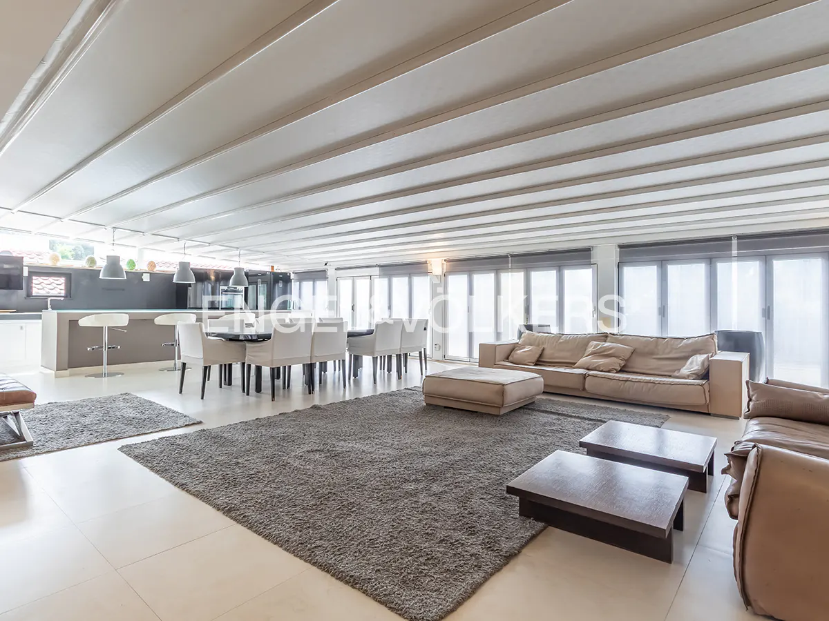 Open-plan living space with an open kitchen and lounge area
