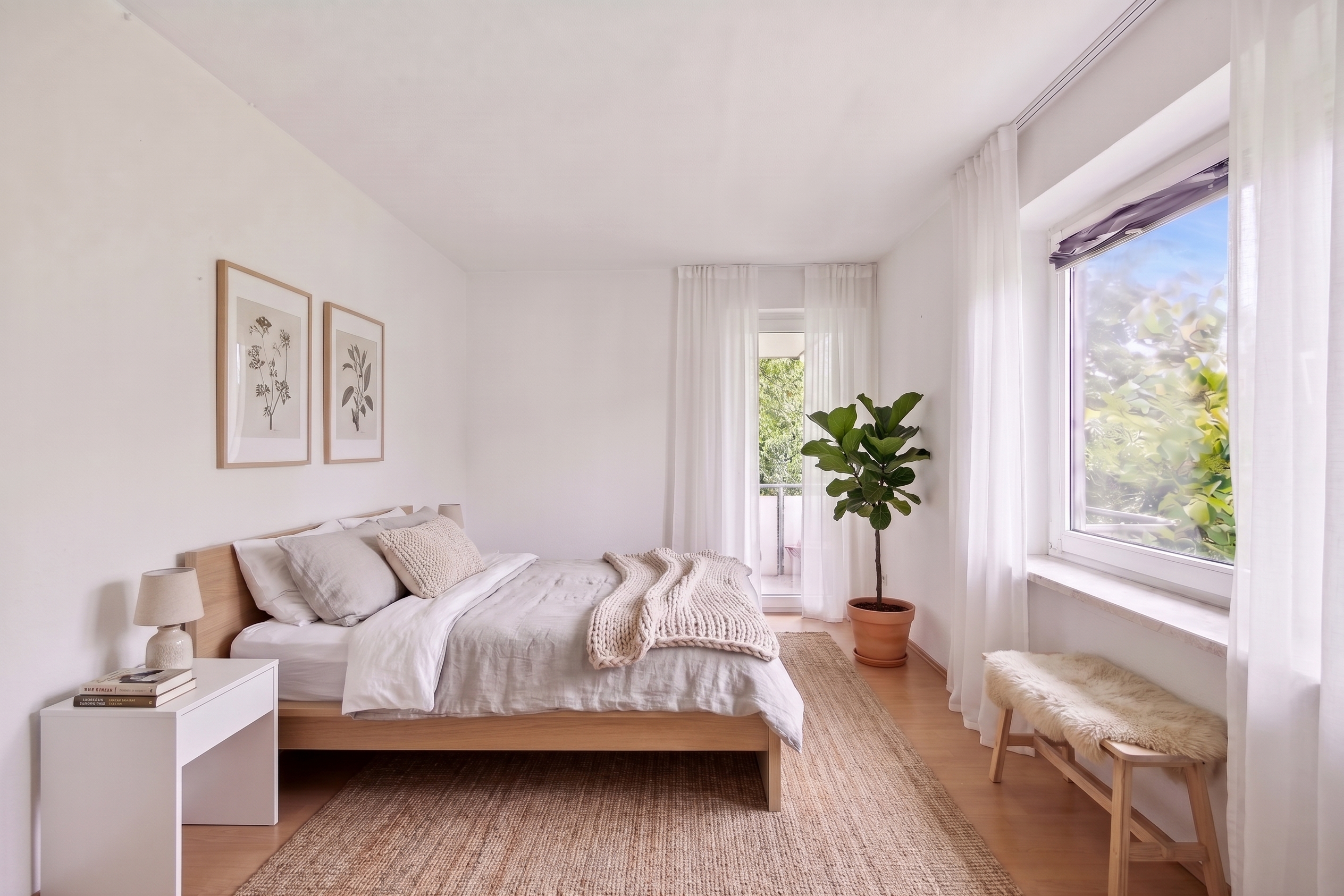 Bezugsfreie 2-Zimmer-Wohnung mit Loggia und Blick ins Grüne [AI-modified]