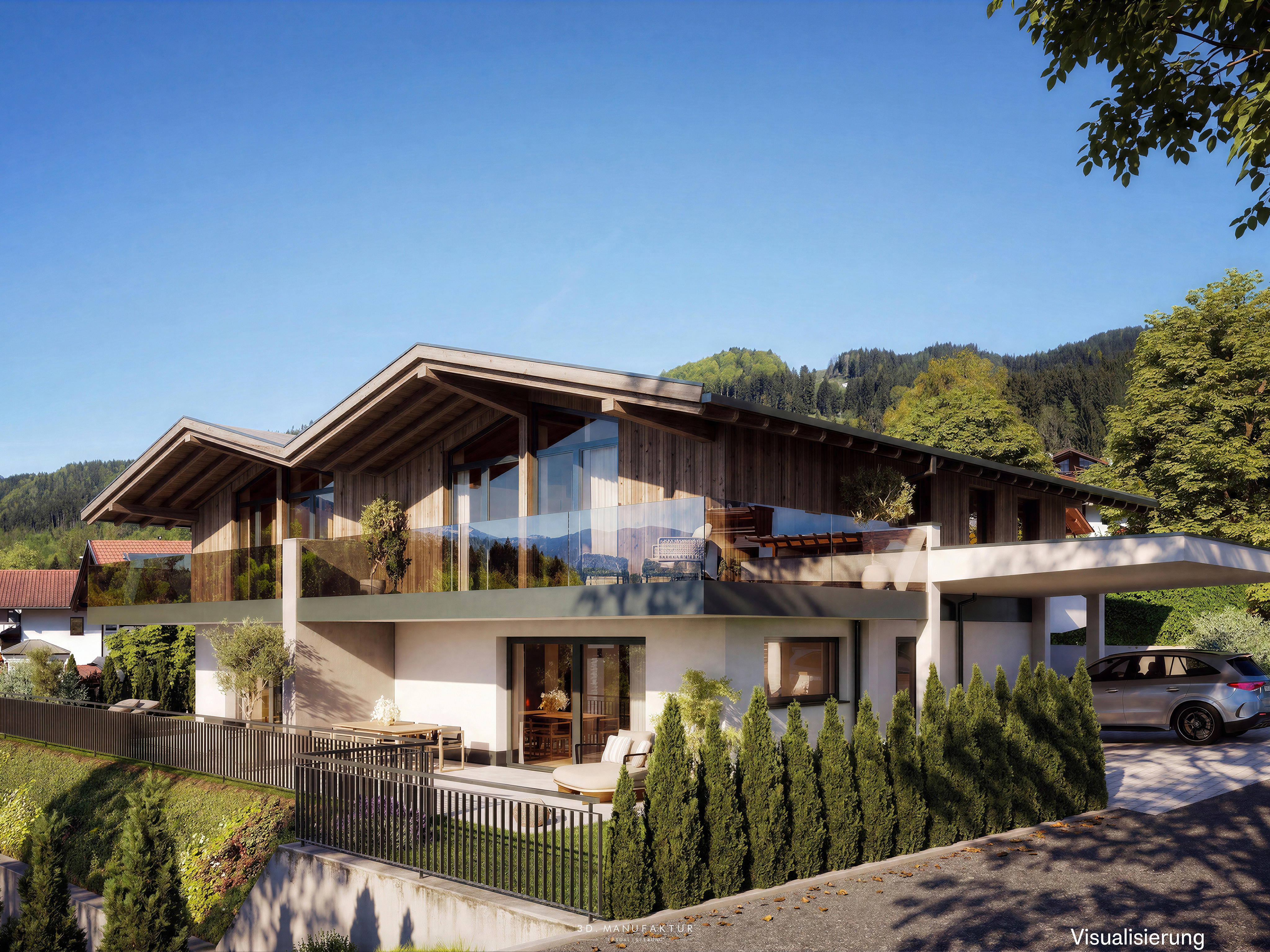 Semi-detached house in a sunny location
