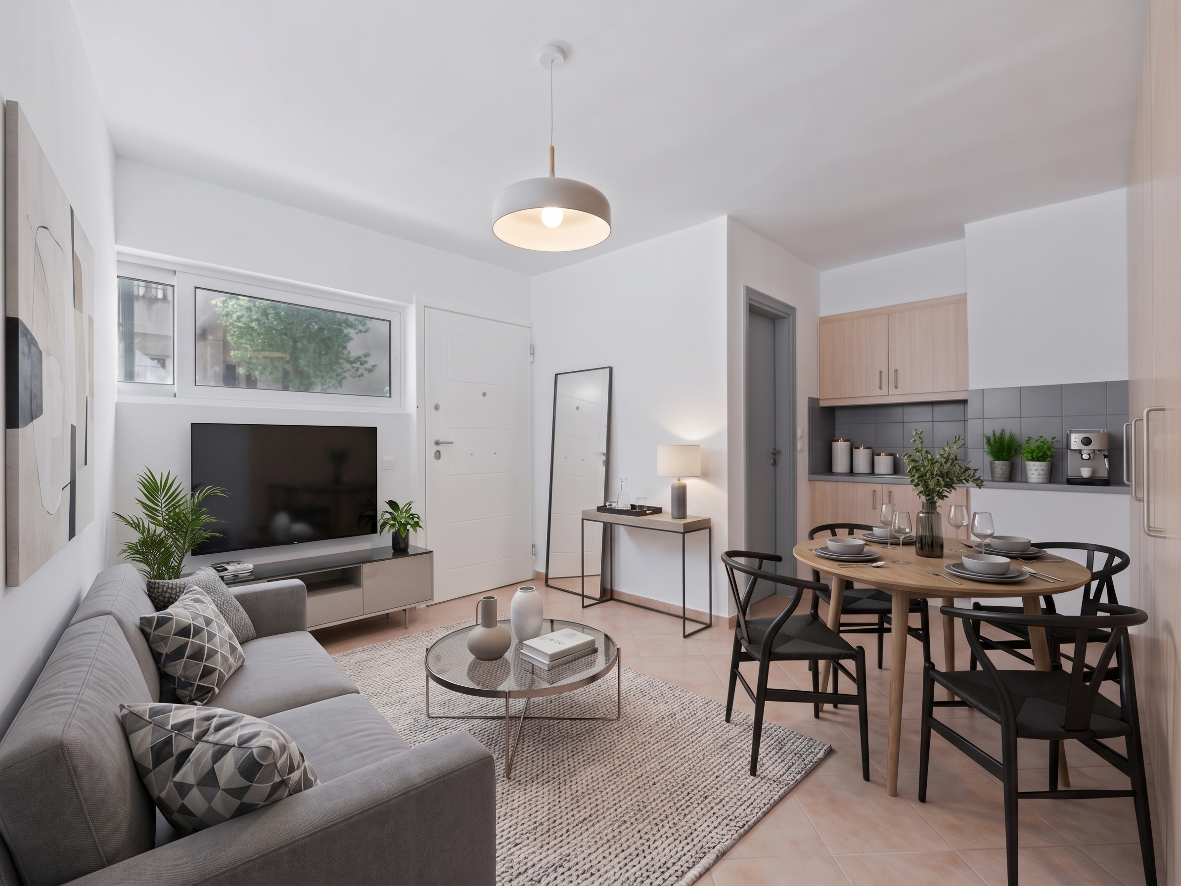 Bright ground floor studio in Metamorfosi [Editat amb IA]