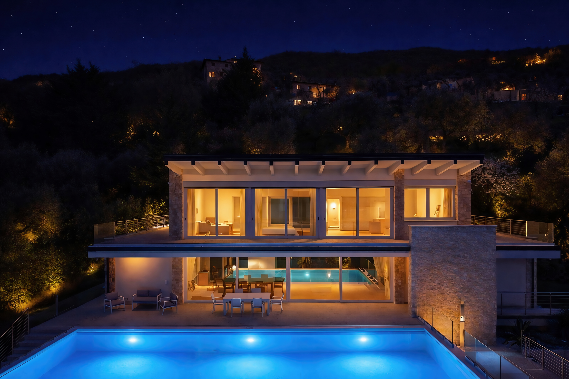 Villa contemporanea con architettura iconica e comfort assoluto