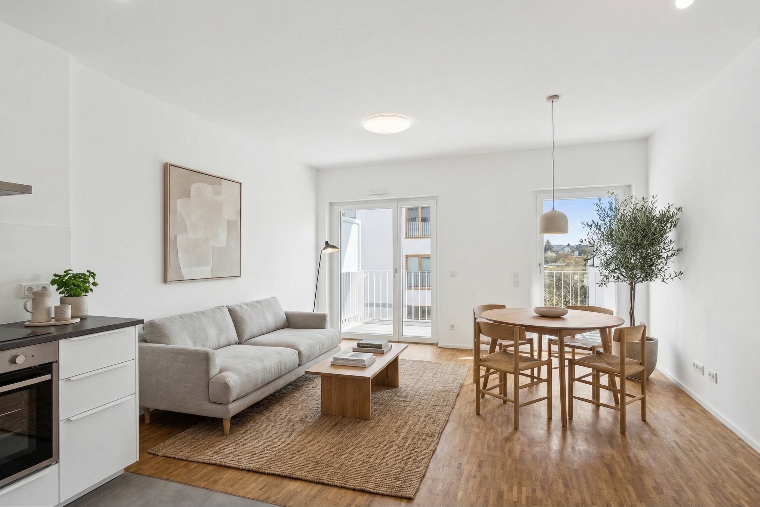 Hochwertige Drei-Zimmer-Neubauwohnung mit Balkon und elegantem Wohnambiente