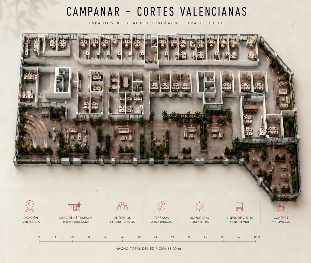 Cortes Valencianas - Oficina Privada Premium "Todo Incluido"