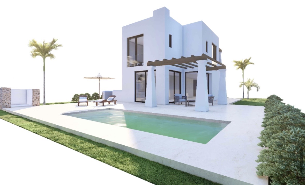 Plot with building project for a villa with pool near the sea