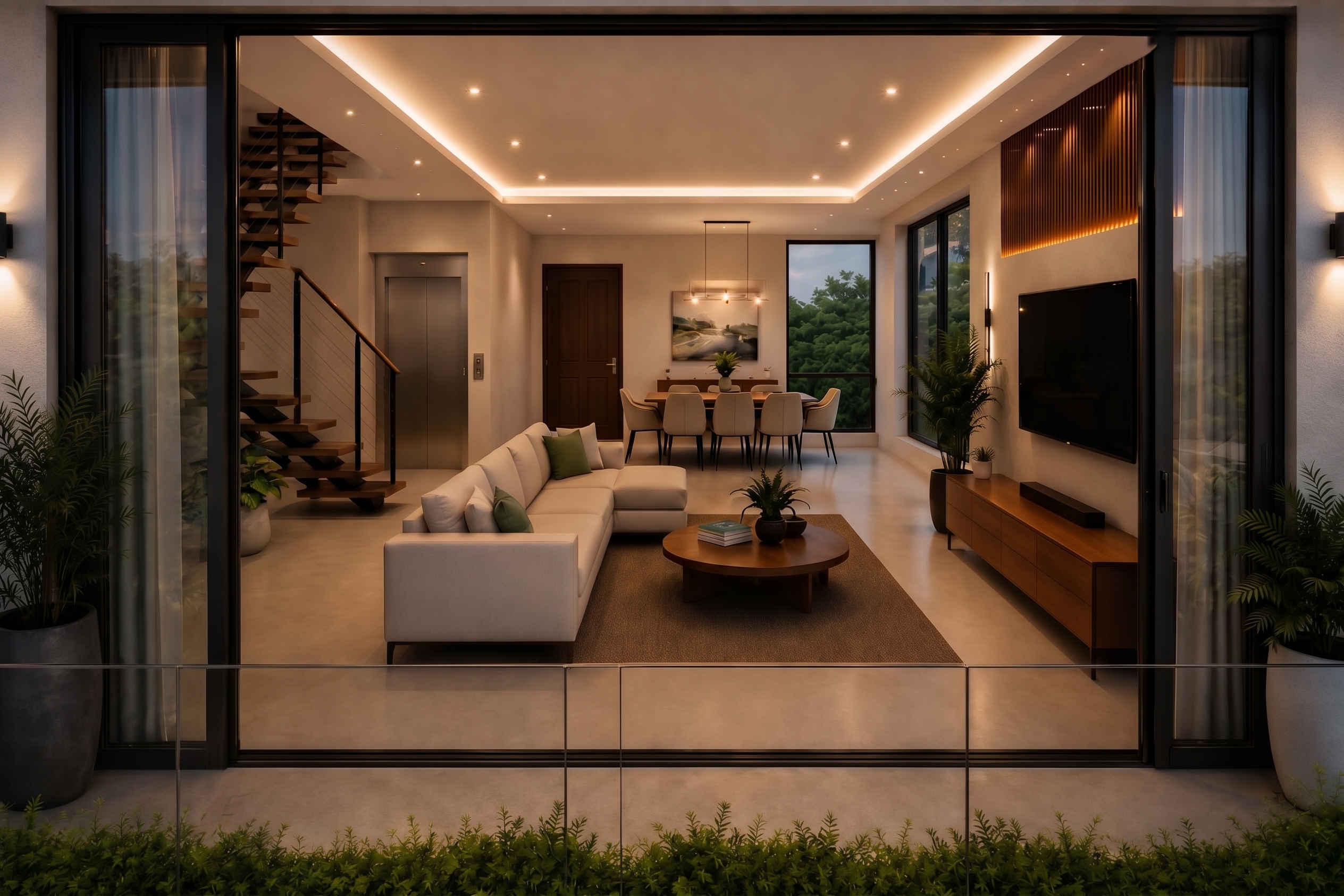 Modern home with garden and pool in Panorama Voula [AI-modified]