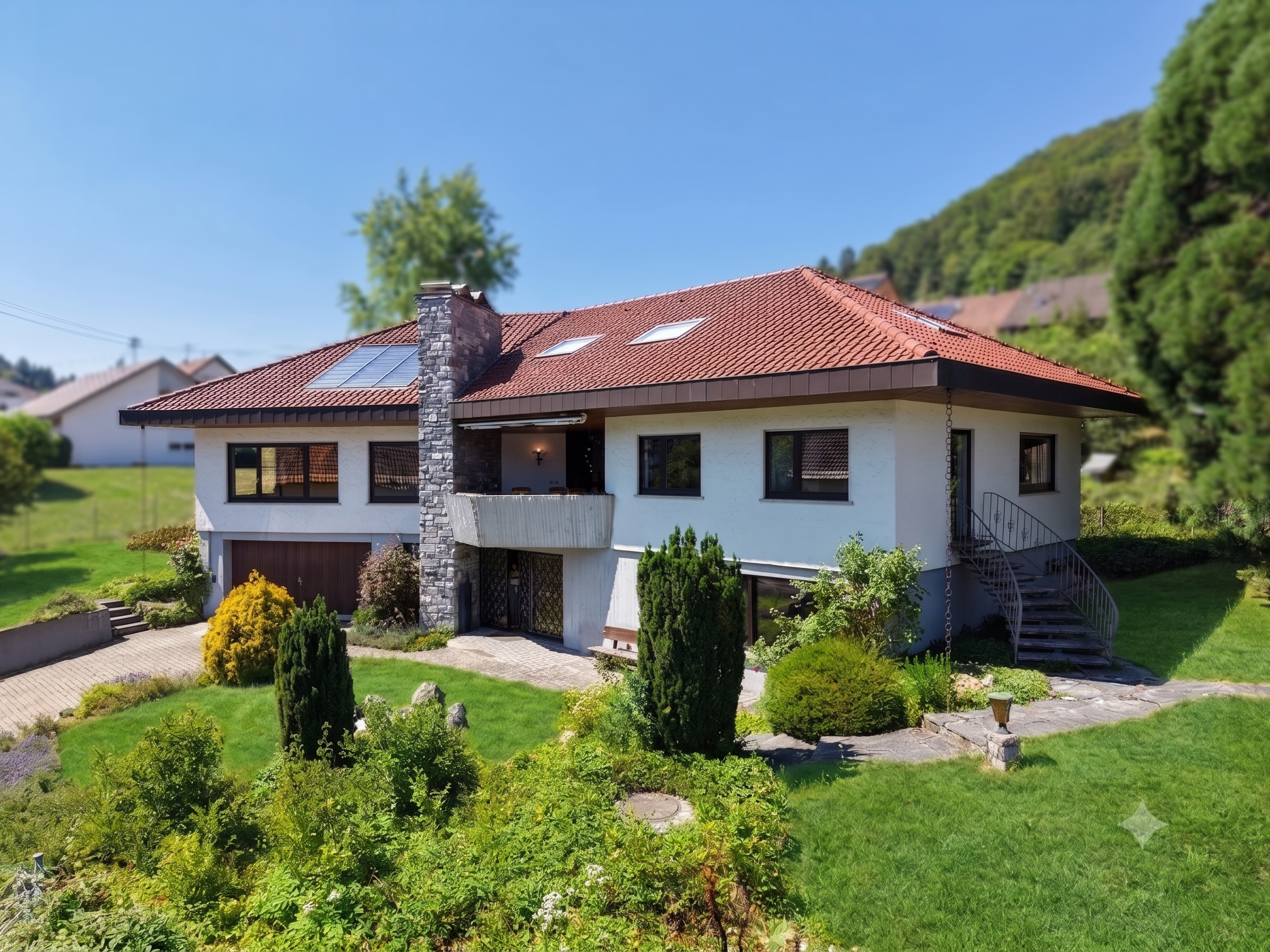 Exklusive Architektenvilla mit Wellnessbereich (inkl. Innenpool und Sauna), Doppelgarage und 2 Balkonen