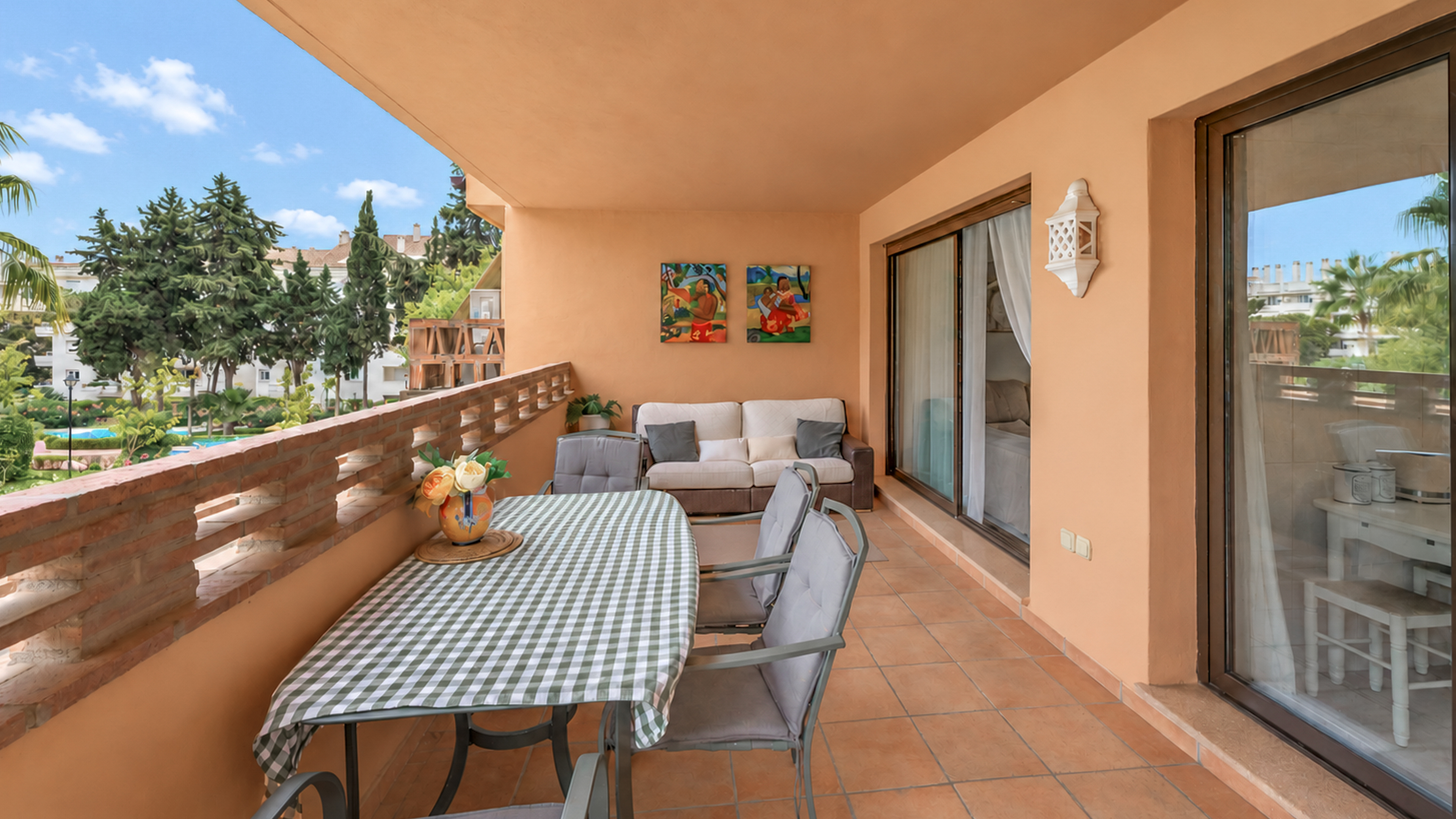 Serene Marbella Golden Mile Home with Spacious Terrace & Green Views