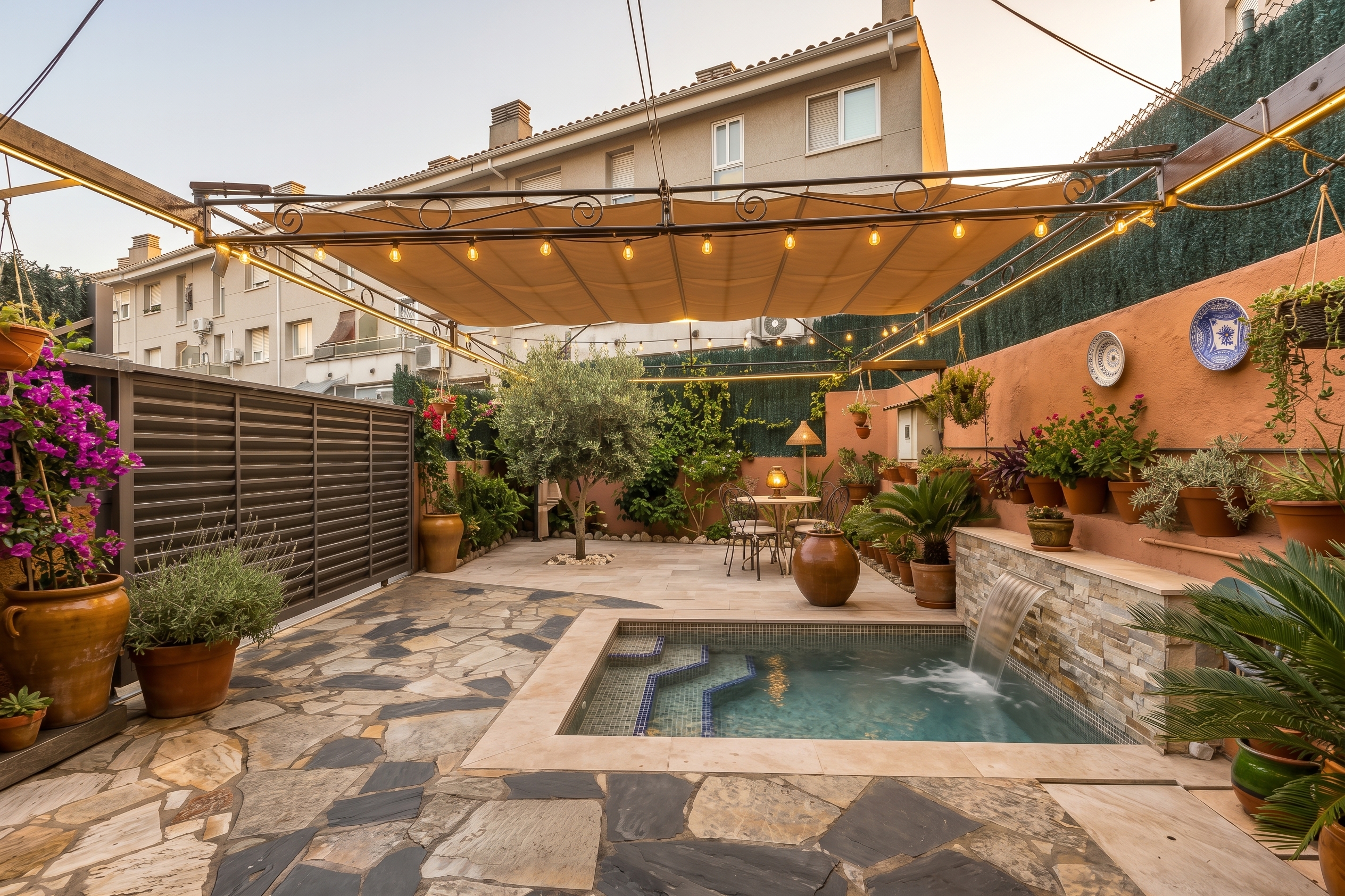 Spectacular rustic-style villa with private garden and terrace in Ripollet [AI-modified]