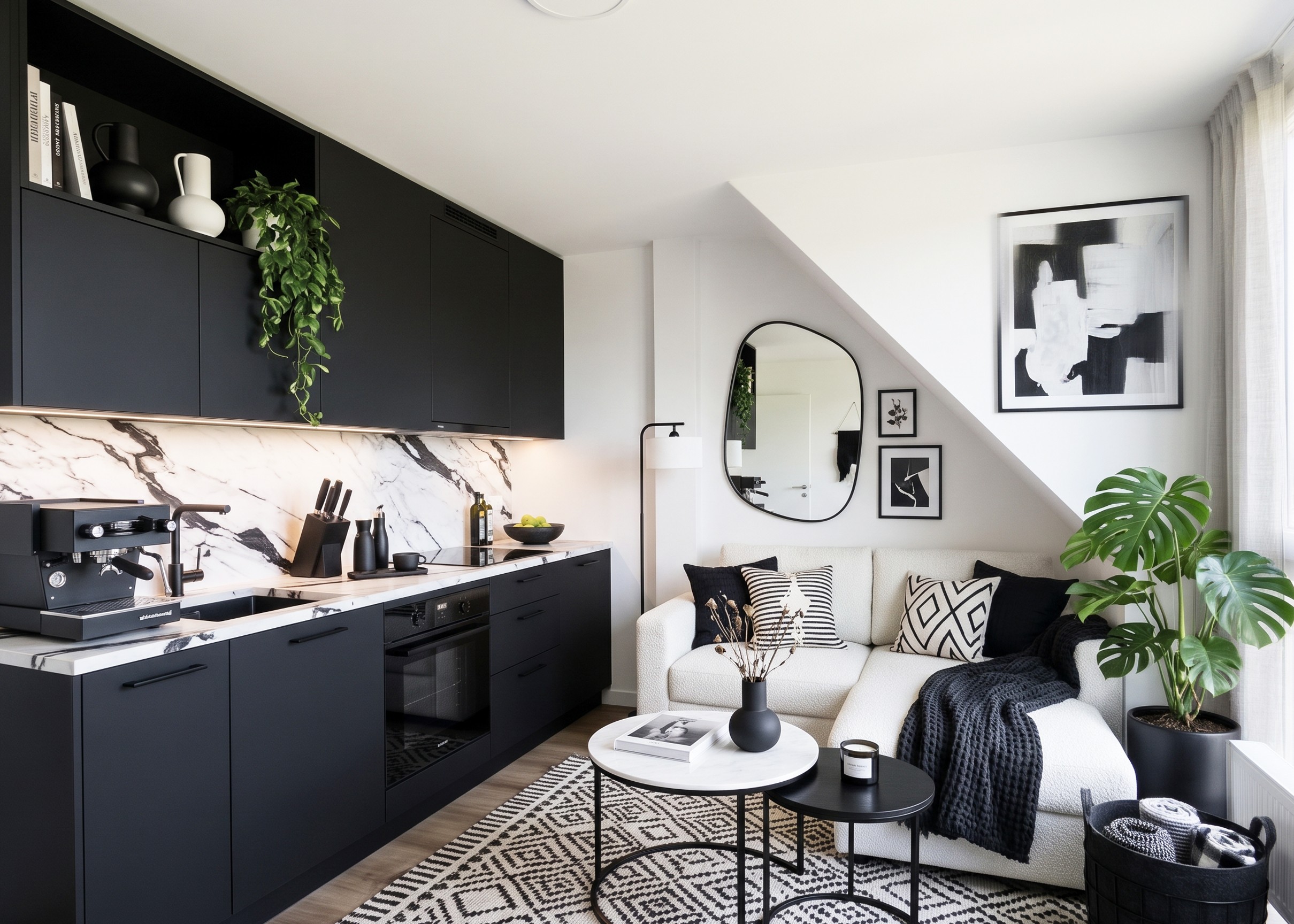Ankommen leicht gemacht: Minimalistisches Apartment in zentraler Stadtlage! [AI-modified]