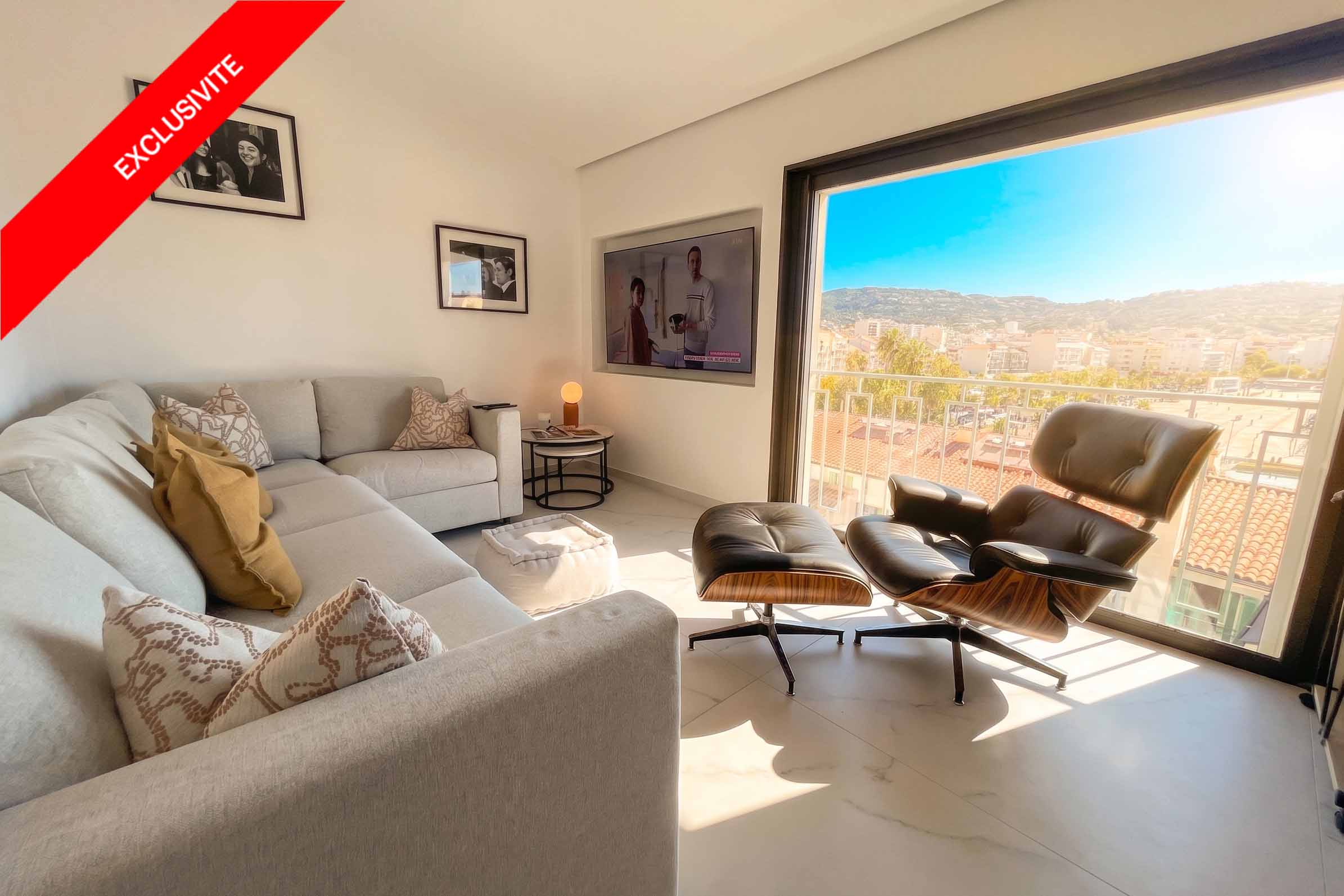 Renovierte 4-Zimmer-Wohnung, Meerblick auf den Hafen von Cannes