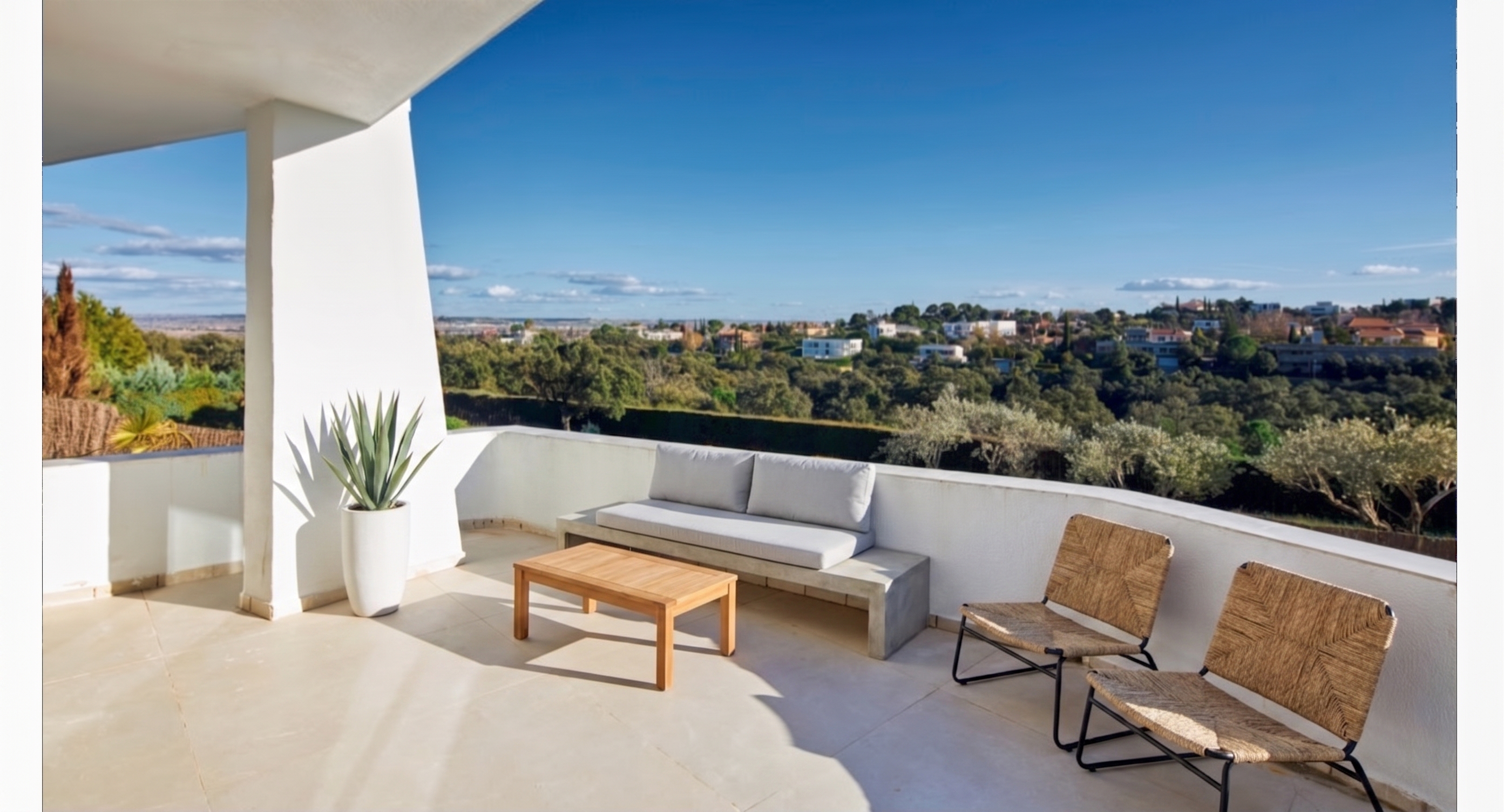 Exclusive Mediterranean villa: cutting-edge design and open panoramic views [Modifié par IA]