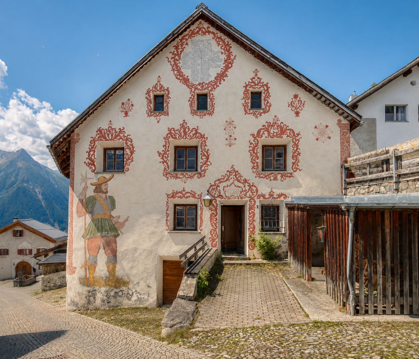 Alpine Idylle in Tschlin: Grosszügiges Engadinerhaus mit Stall