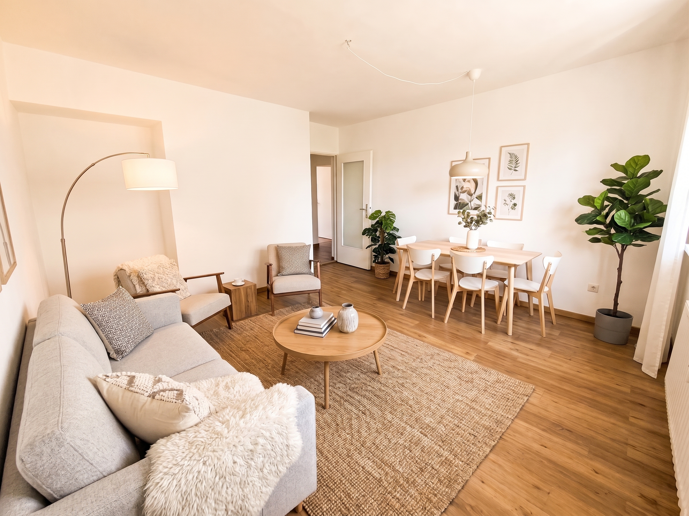 Friendly 3-room apartment with fitted kitchen