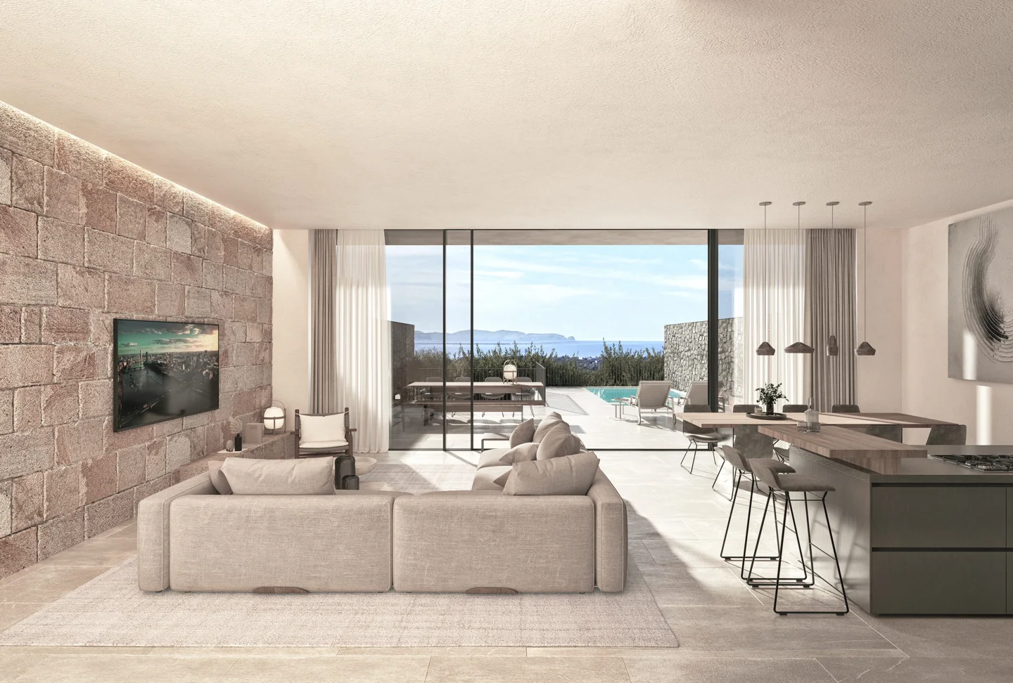 New development: 3 newly built Townhouses with Pool and Sea Views