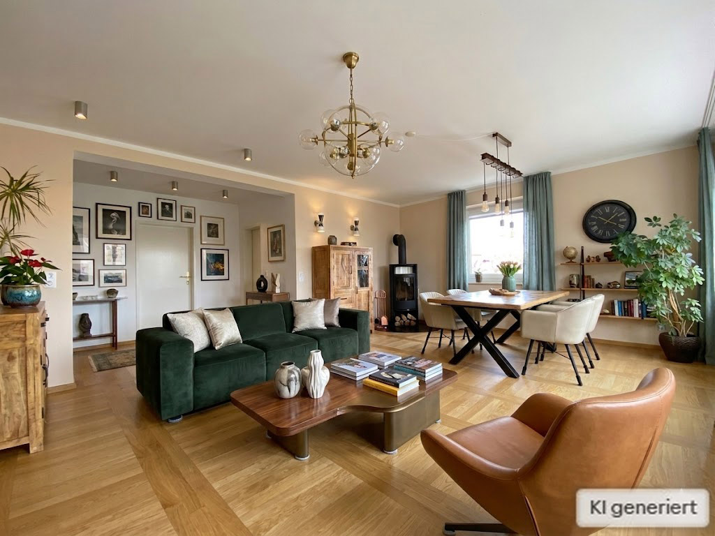 Moritzberg: Maisonette mit Kamin, großem Balkon und Garage in naturnaher Lage