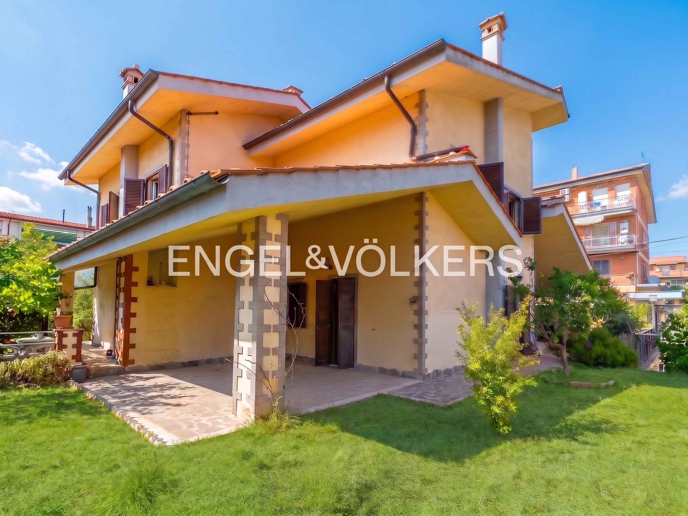 Unfinished unit in a three-family villa in Selva Candida–Casalotti [KI-modifiziert]