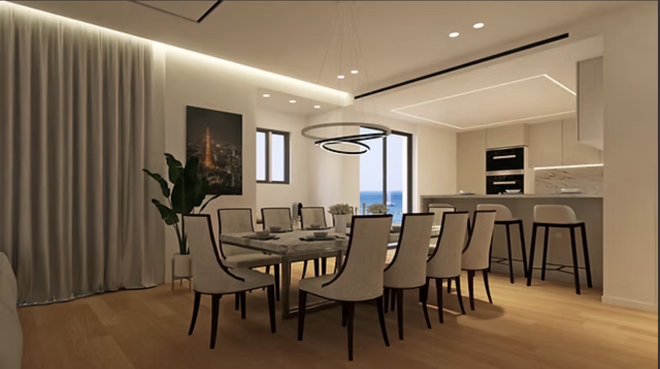 Newly built 95 sq.m. apartment right by the sea