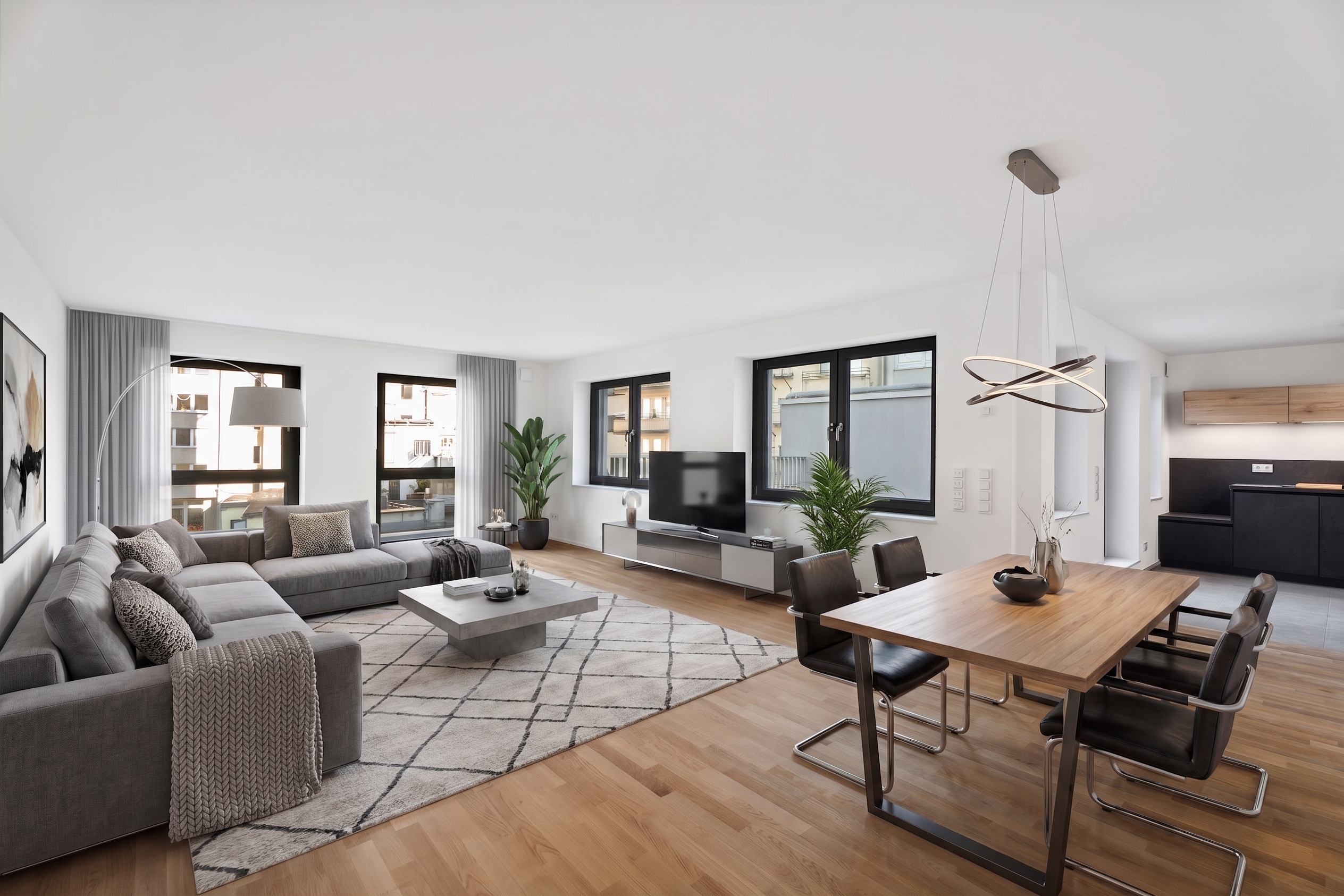 New build: Urban 4-room apartment with fitted kitchen and parking space!