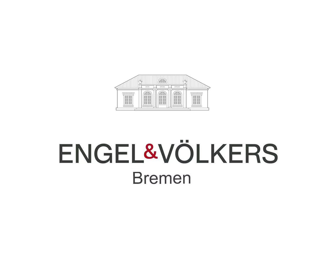 Engel & Völkers Bremen logo. A line drawing of a building sits above the company name in black and red text. [AI-generated text]