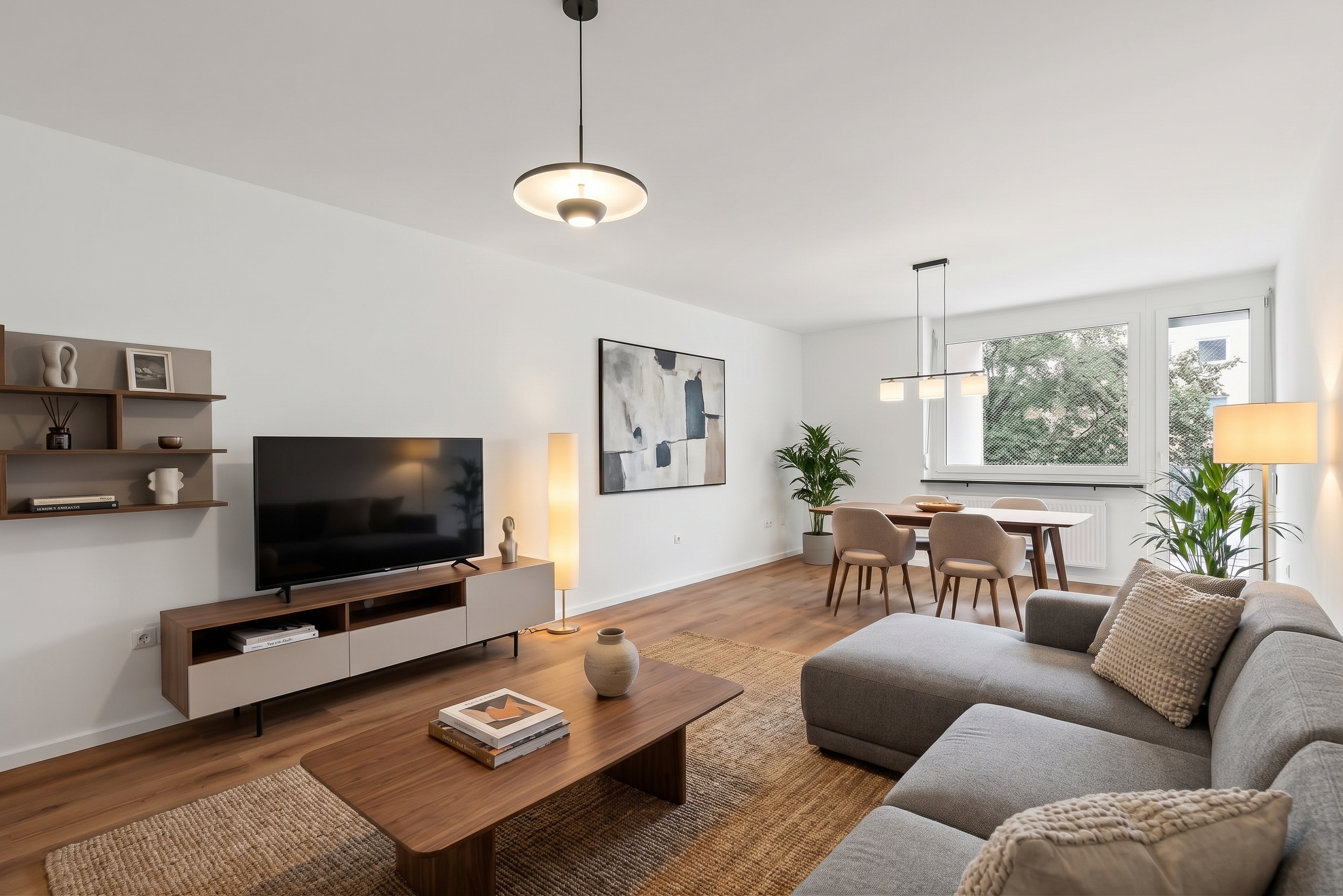 Fully renovated 1-bedroom apartment with south-facing balcony in Schwabing [AI-modified]