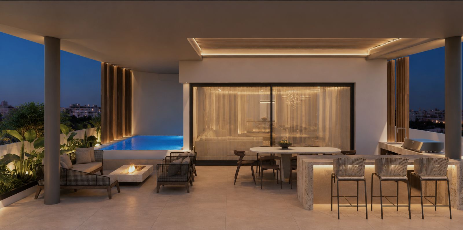 Luxury duplex penthouse with private pool & panoramic views in prime Voula