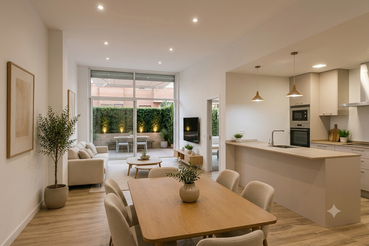 Bright ground floor with terrace in Adelfas