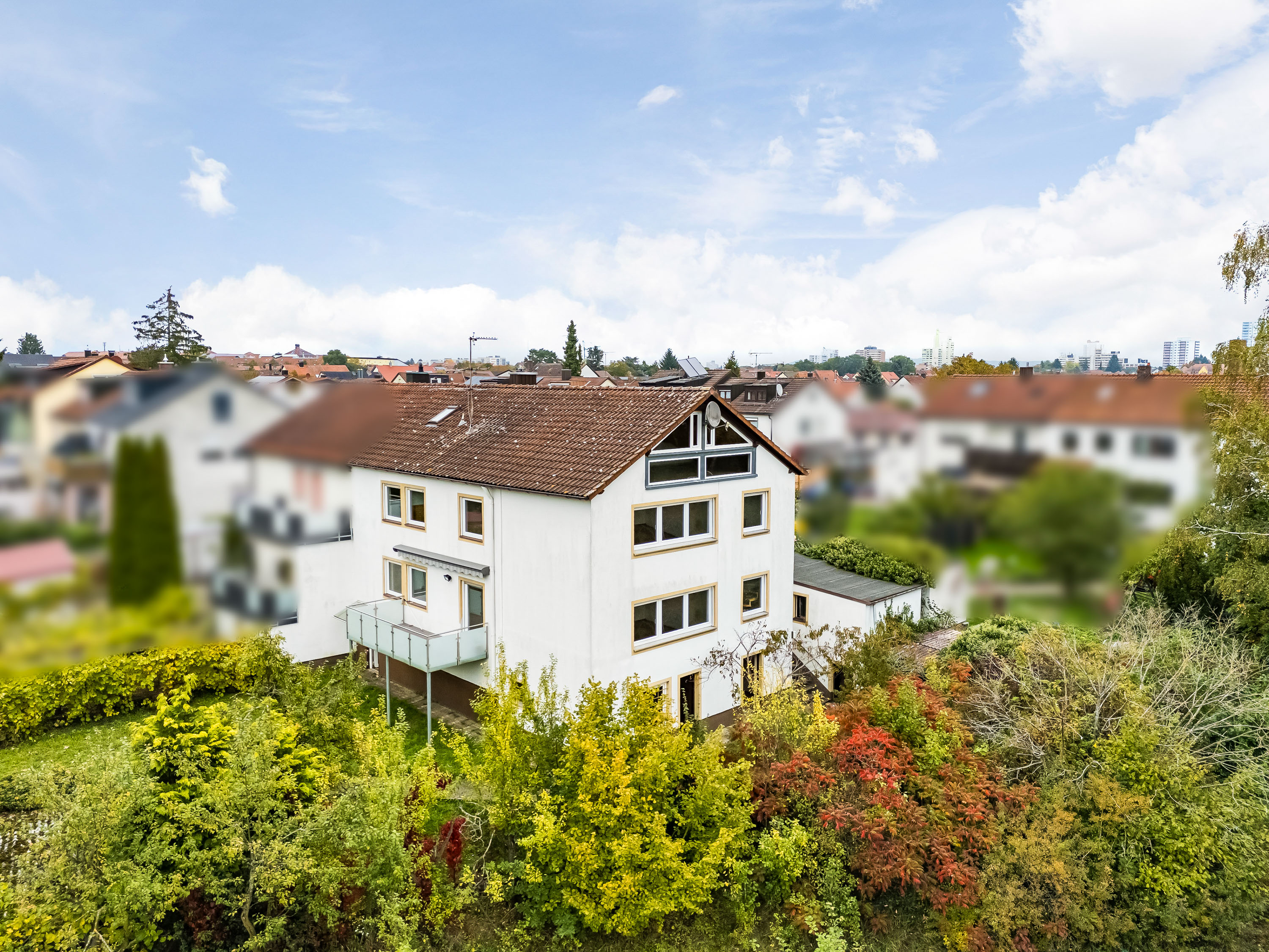 Wohnen & Arbeiten mit unverbaubarem Naturblick - Zweifamilienhaus mit Halle