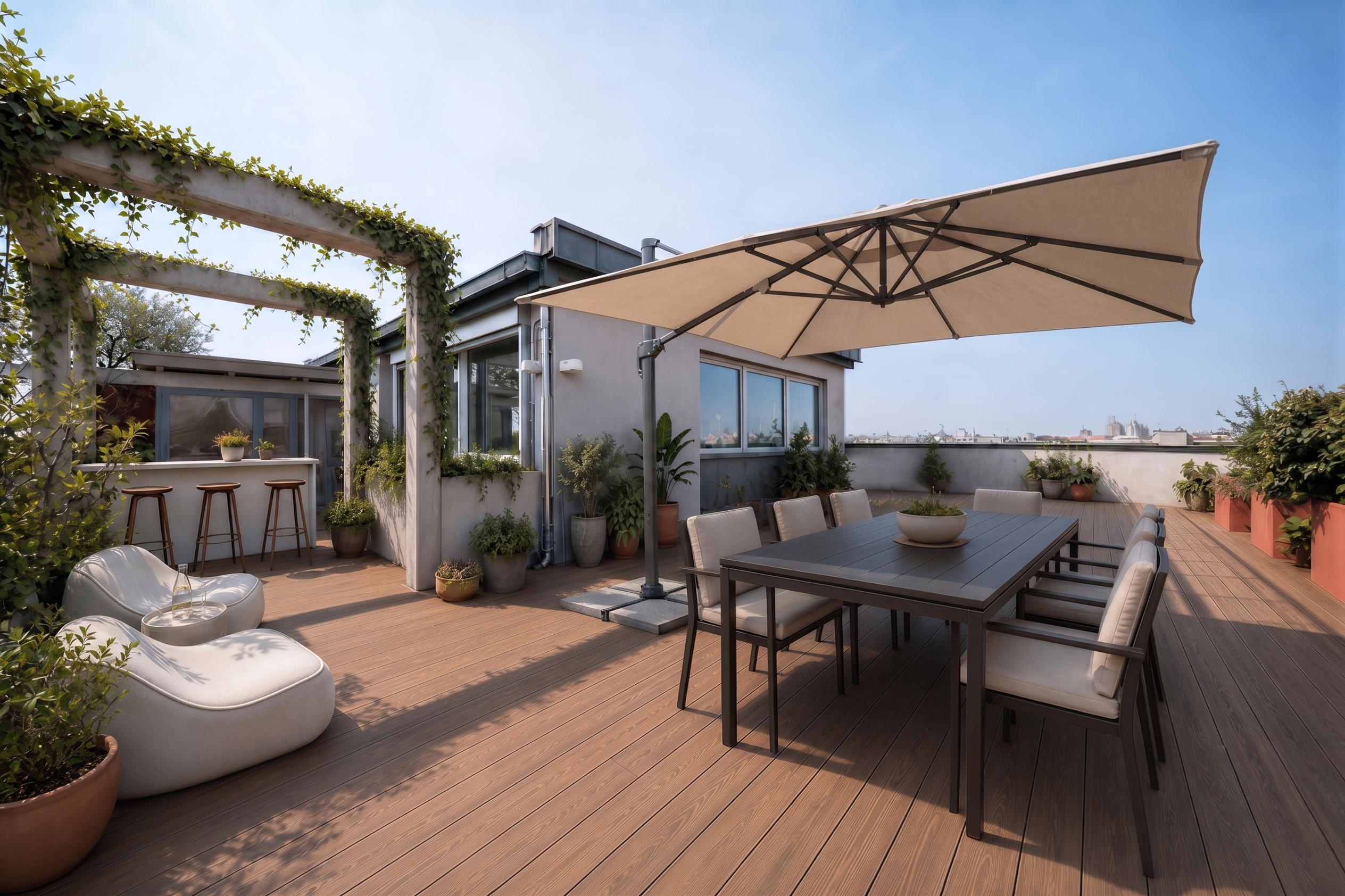 Penthouse with panoramic terrace in via Plinio