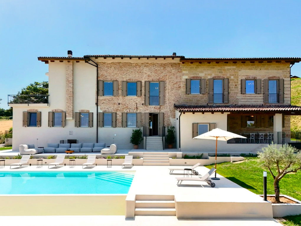 Home with pool and hill views