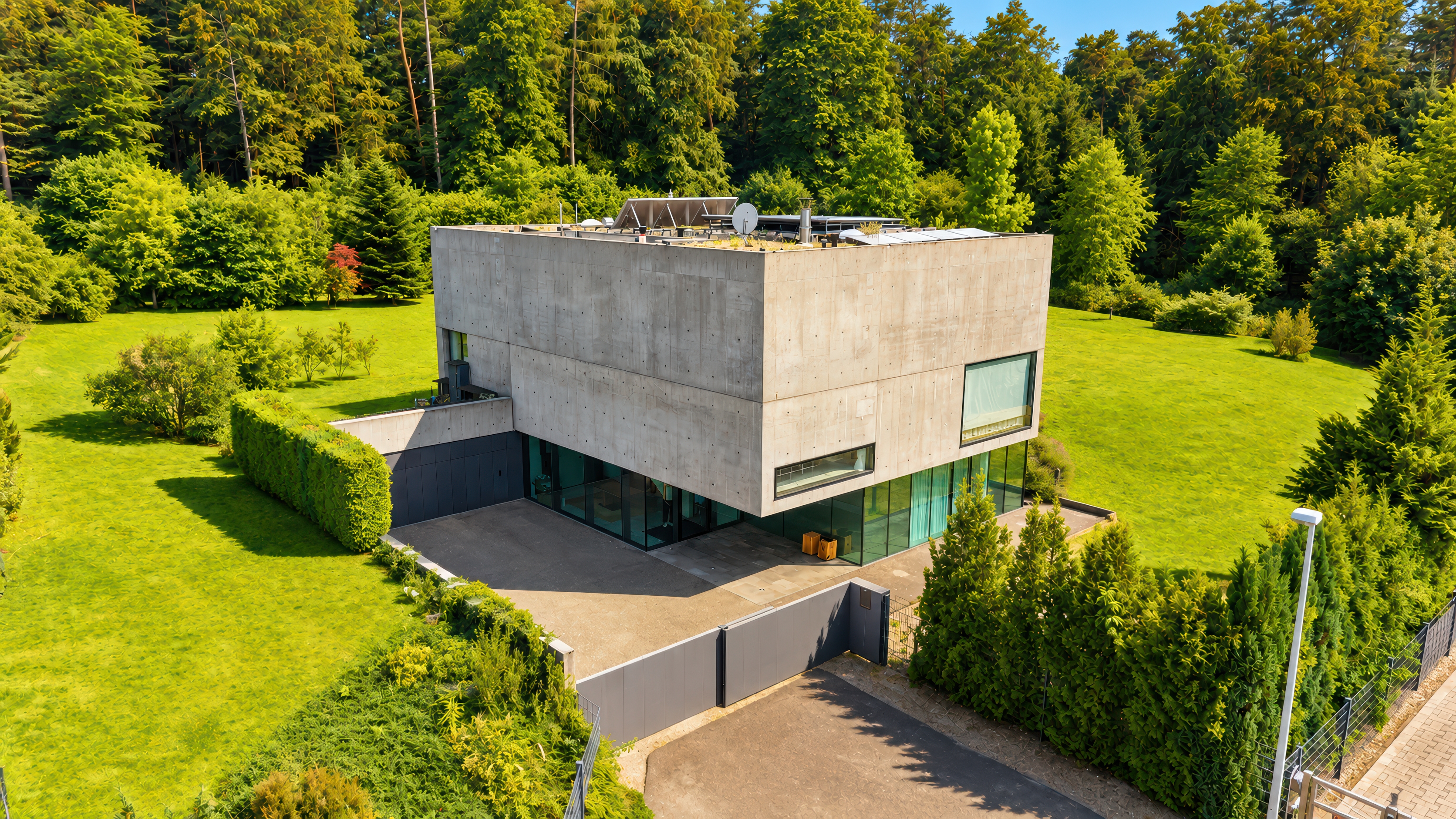 Monolithischer Sichtbeton-Wohntraum direkt am Waldrand!