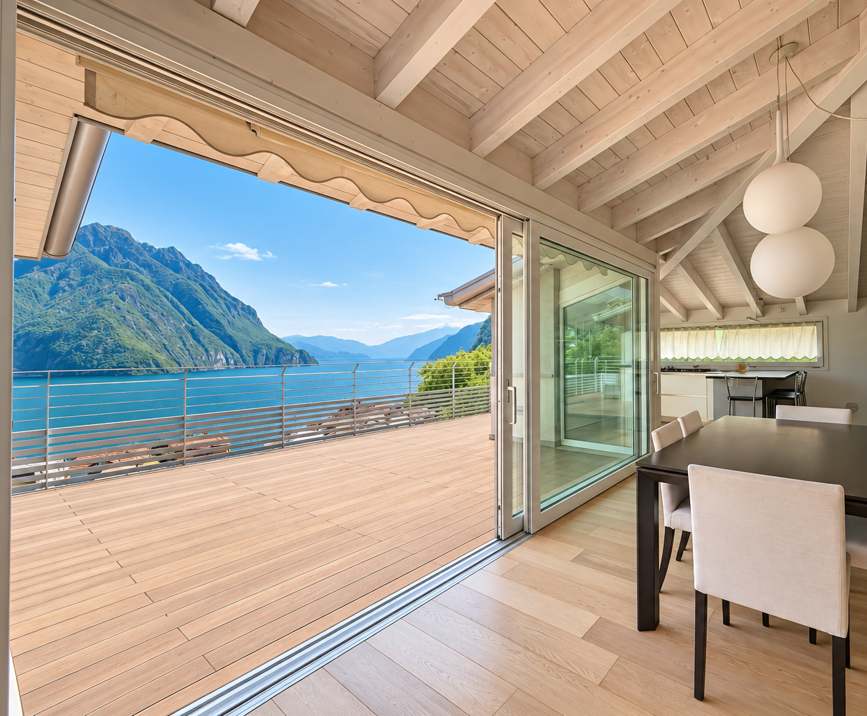 Penthouse mit Terrasse und Seeblick in Castro [KI-modifiziert]
