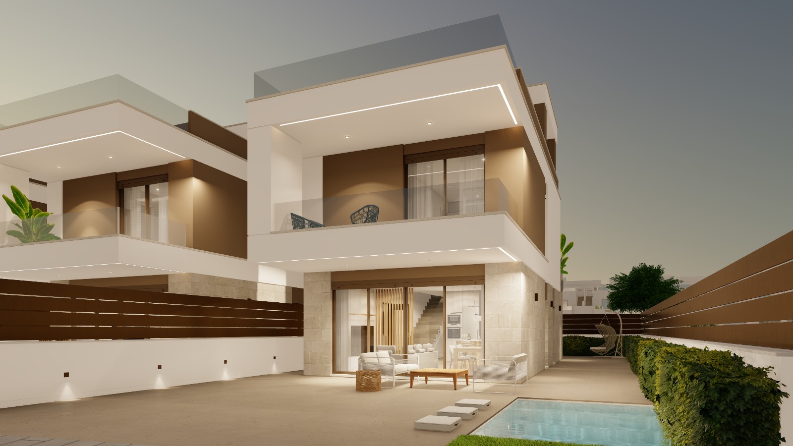 New designer villas 2 km from the beach in Pilar de la Horadada